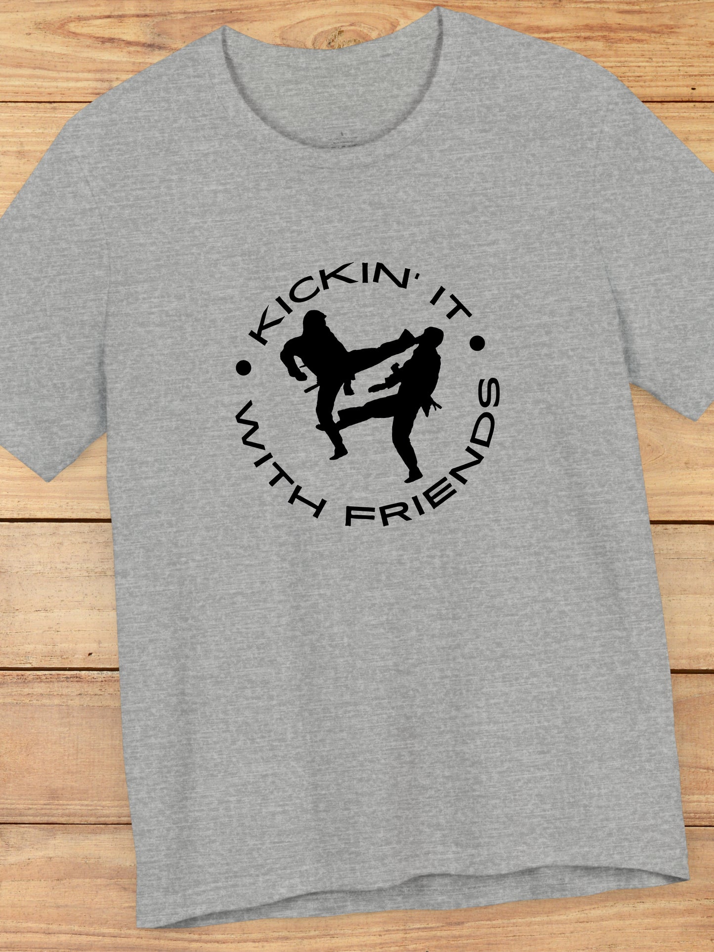 'Kickin' It With Friends' Graphic Unisex T-Shirt, Martial Arts Gift, MMA Apparel, Karate Friendship Tee