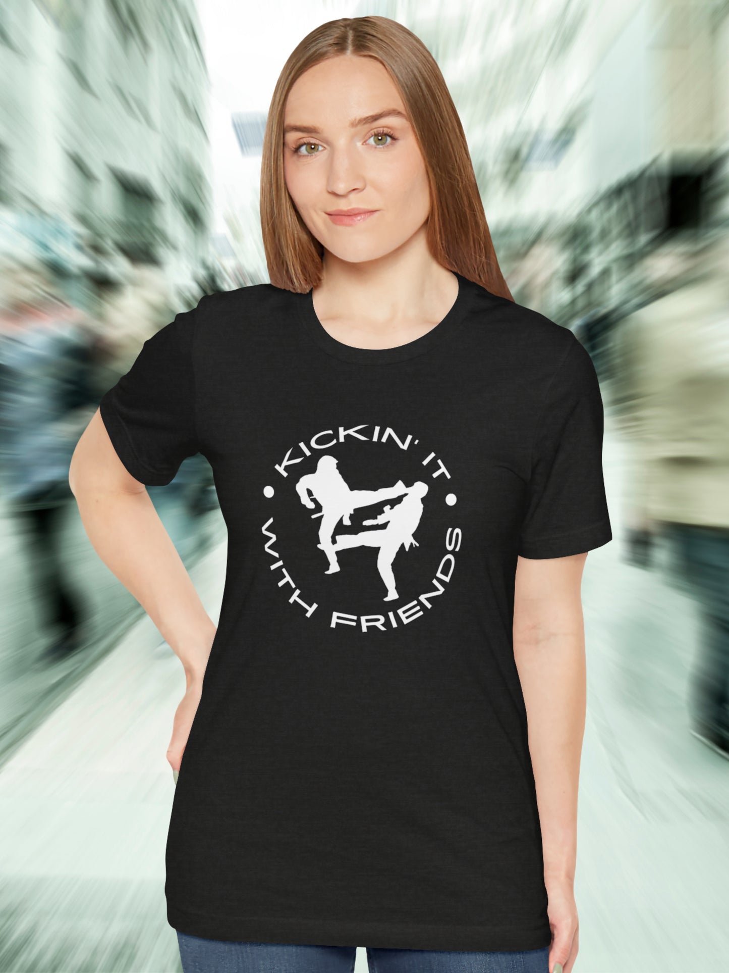 'Kickin' It With Friends' Graphic Unisex T-Shirt, Martial Arts Gift, MMA Apparel, Karate Friendship Tee