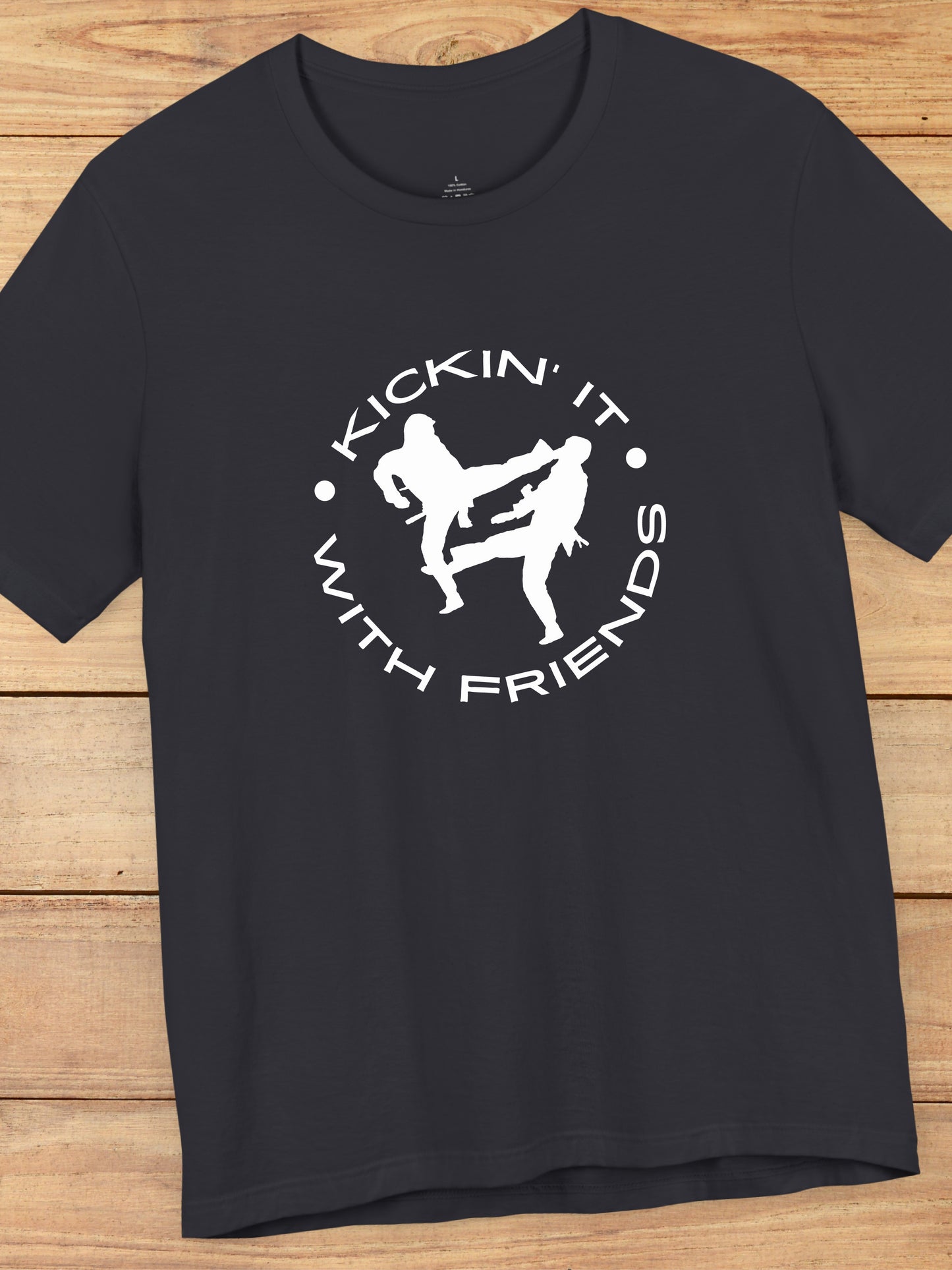 'Kickin' It With Friends' Graphic Unisex T-Shirt, Martial Arts Gift, MMA Apparel, Karate Friendship Tee