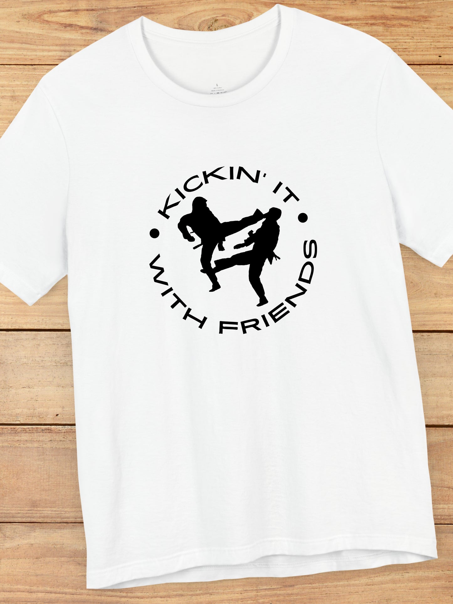 'Kickin' It With Friends' Graphic Unisex T-Shirt, Martial Arts Gift, MMA Apparel, Karate Friendship Tee
