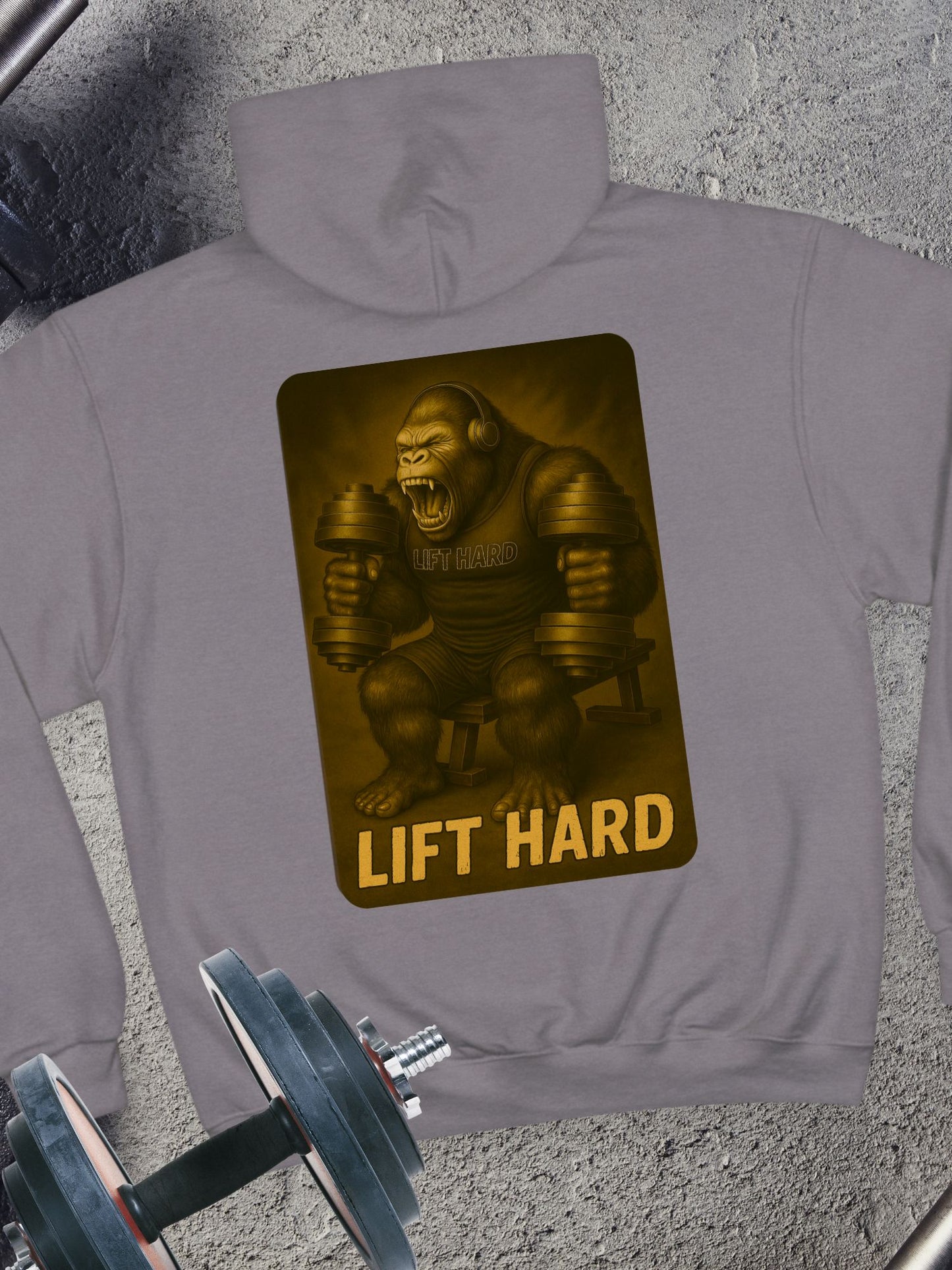 Motivational Fitness Hoodie - Lift Hard Champion Sweatshirt