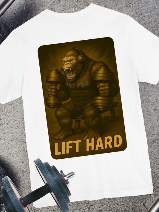 Lift Hard Gorilla Tee, Gym Shirt, Workout T-Shirt, Unisex Short Sleeve Top