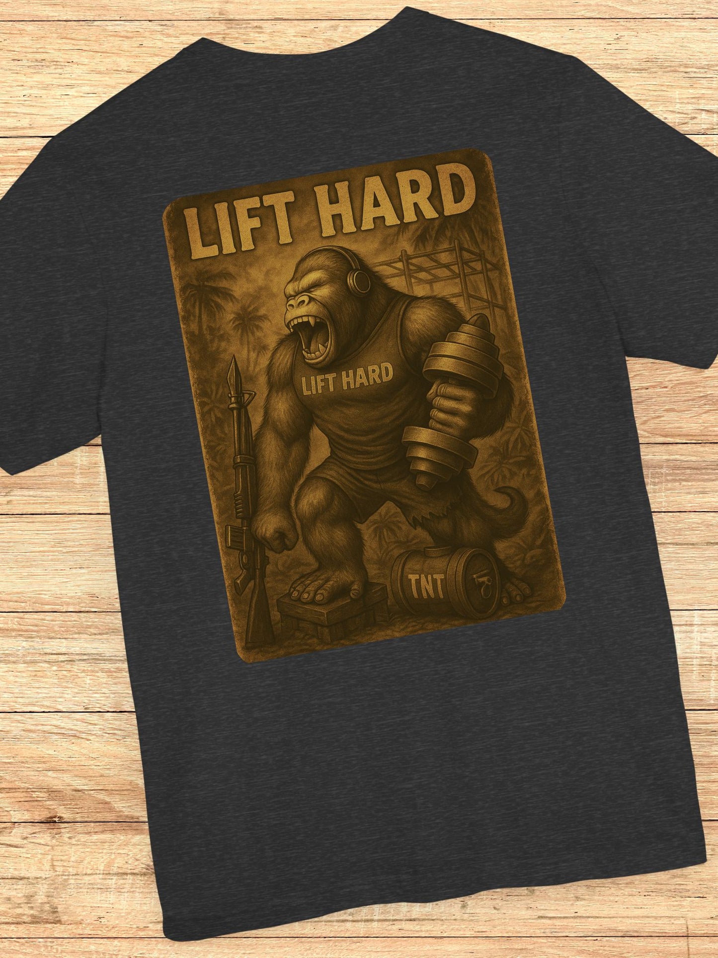 "Lift Hard" Unisex Jersey Tee – Motivational Fitness Shirt, Gym Outfit, Workout Gift, Bodybuilding Top, Strength Training Apparel