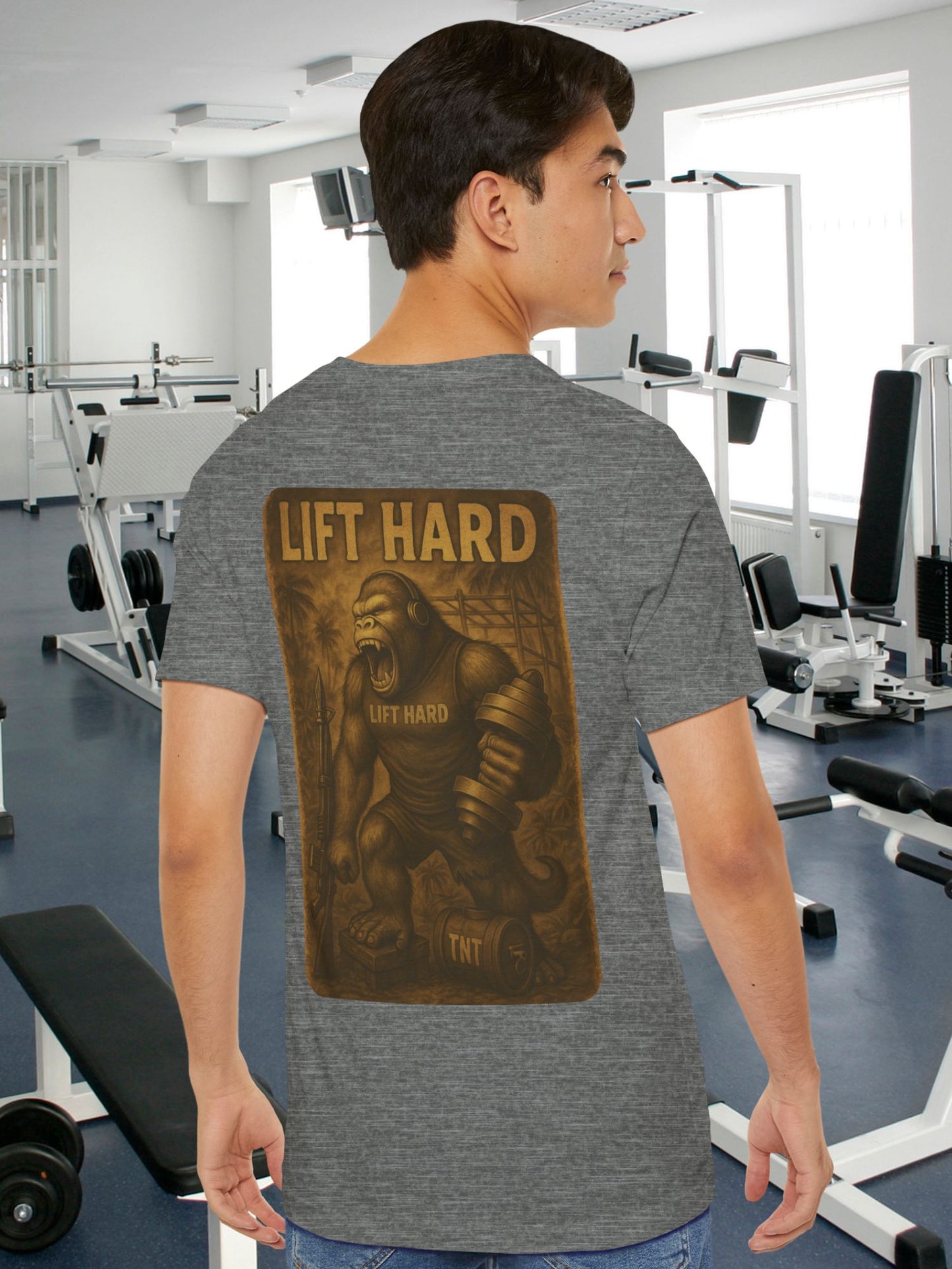 "Lift Hard" Unisex Jersey Tee – Motivational Fitness Shirt, Gym Outfit, Workout Gift, Bodybuilding Top, Strength Training Apparel