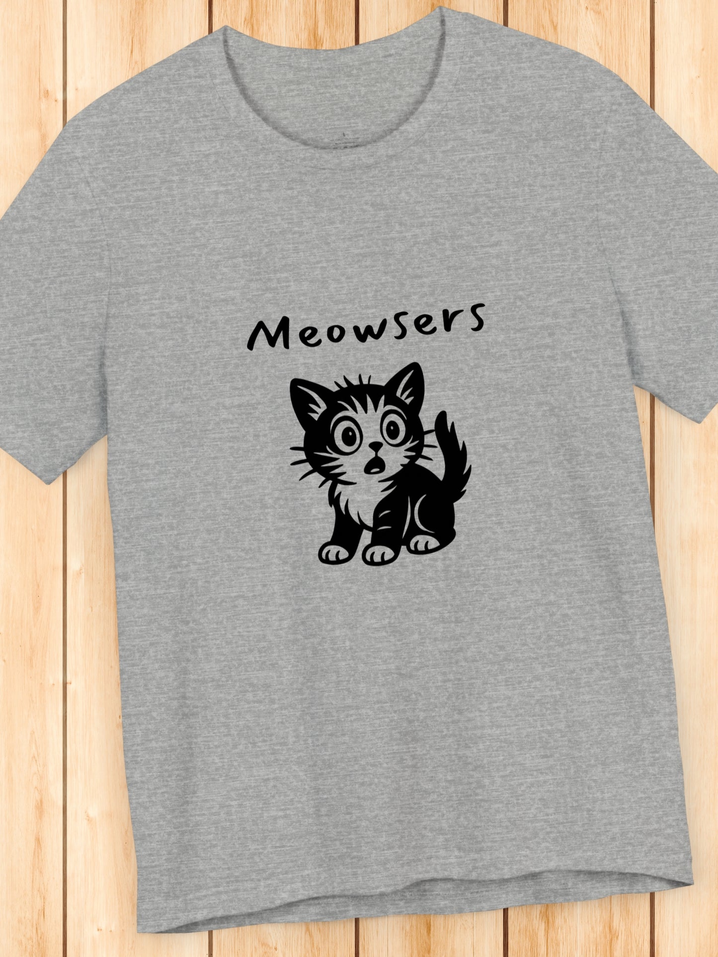 'Meowsers' Shocked Kitten Graphic Unisex T-Shirt, Cat Lover Tee, Animal Lover, Cute Kitten