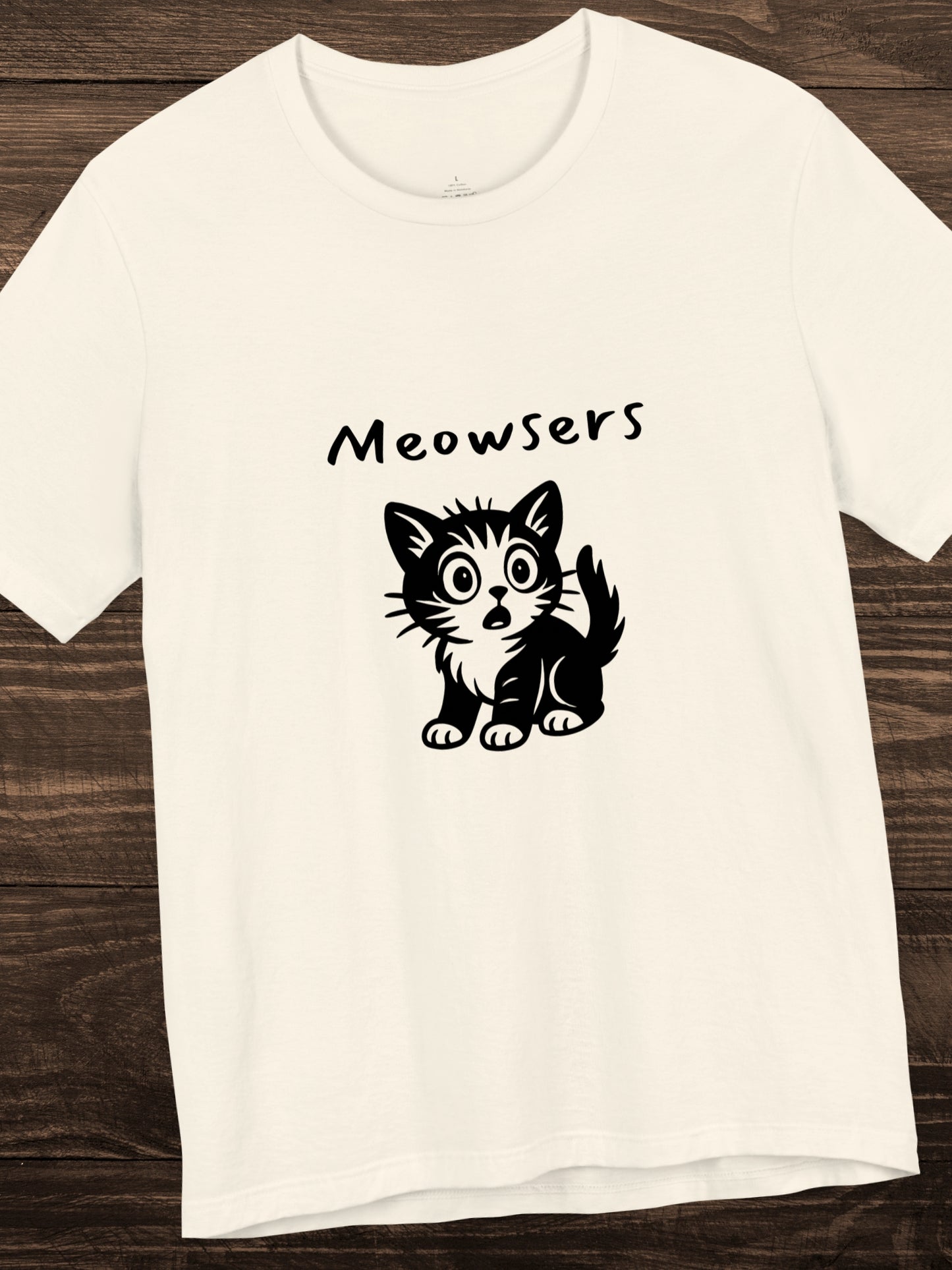 'Meowsers' Shocked Kitten Graphic Unisex T-Shirt, Cat Lover Tee, Animal Lover, Cute Kitten