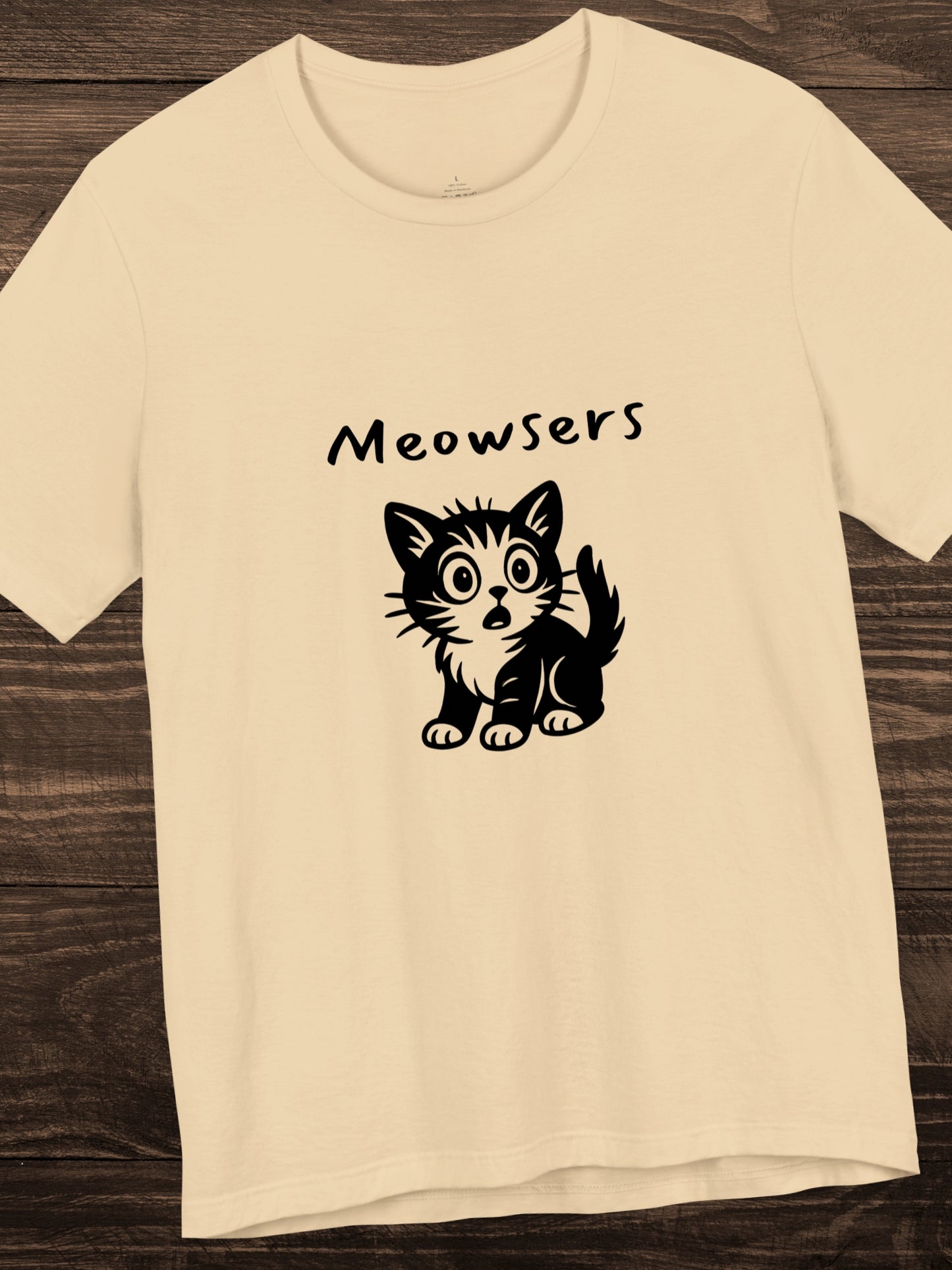 'Meowsers' Shocked Kitten Graphic Unisex T-Shirt, Cat Lover Tee, Animal Lover, Cute Kitten