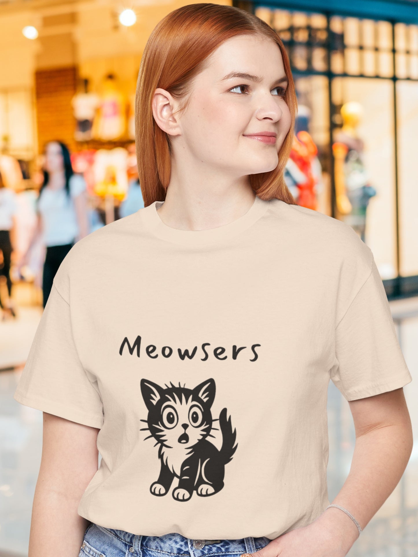 'Meowsers' Shocked Kitten Graphic Unisex T-Shirt, Cat Lover Tee, Animal Lover, Cute Kitten
