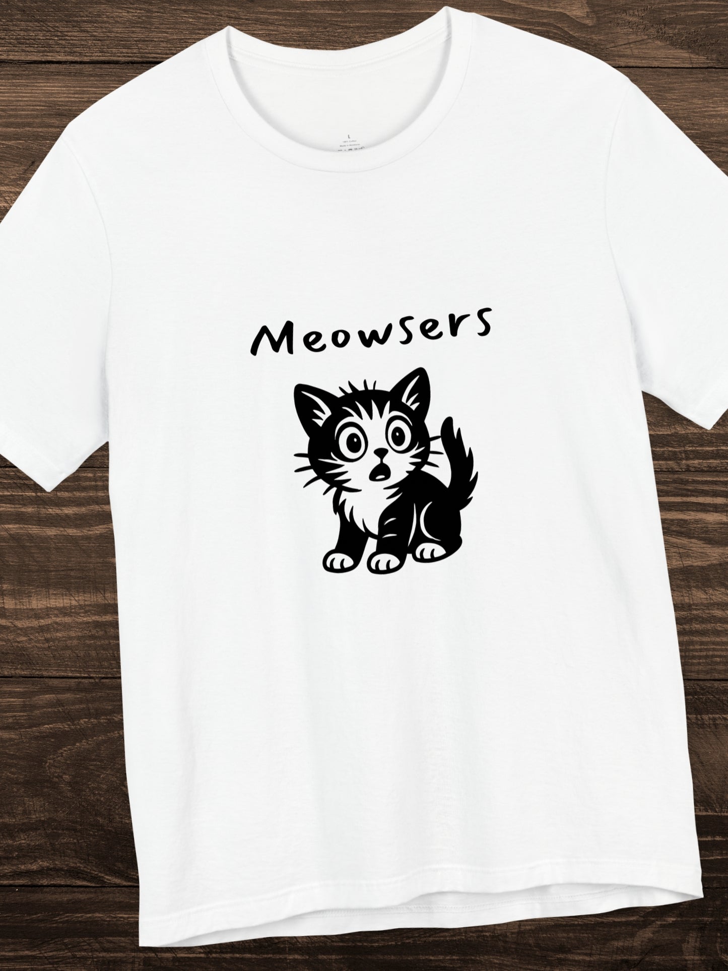'Meowsers' Shocked Kitten Graphic Unisex T-Shirt, Cat Lover Tee, Animal Lover, Cute Kitten