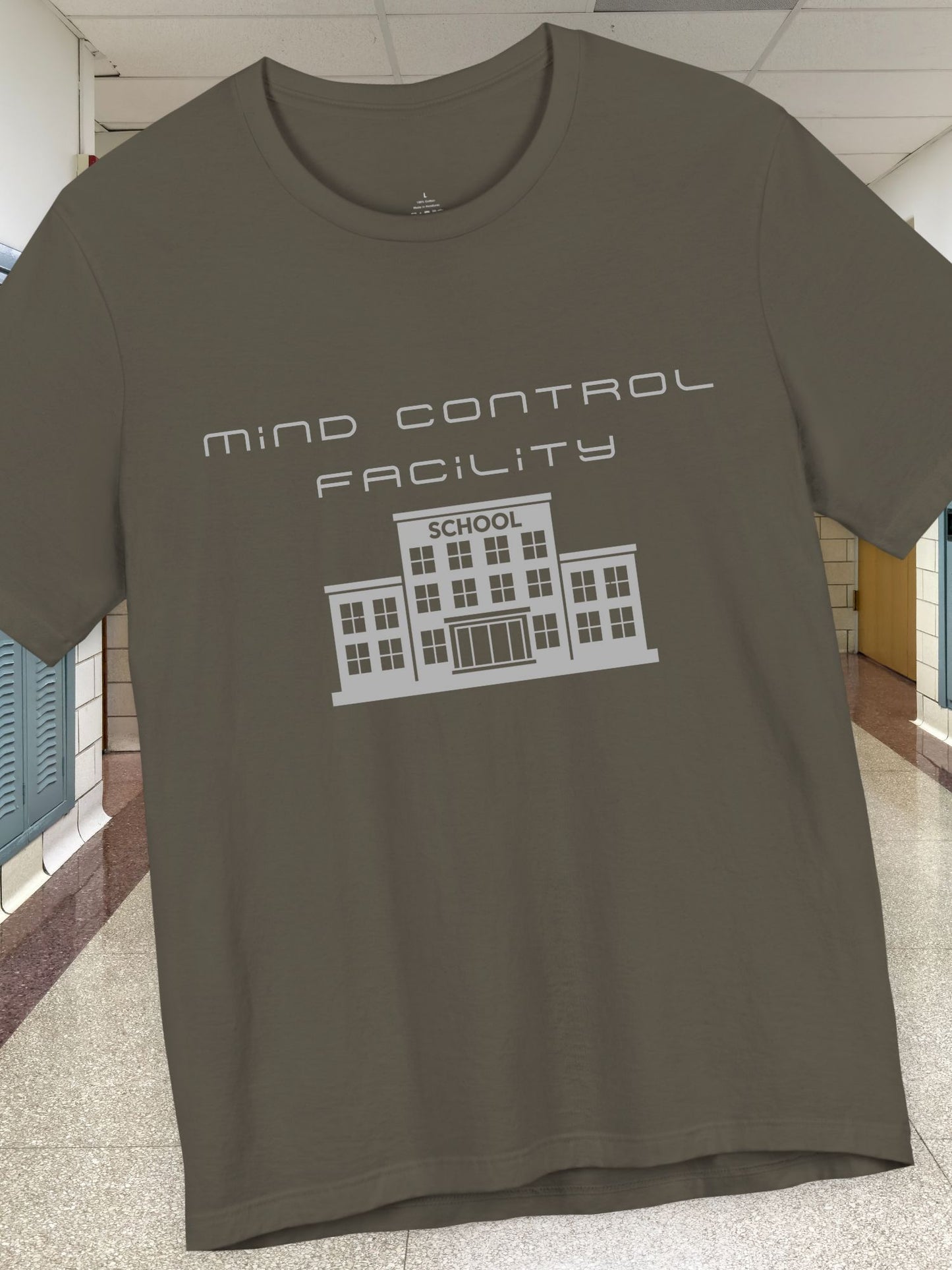 'Mind Control Facility' Graphic Unisex T-Shirt, Funny College Shirt, Graduation Gift, Unique School Apparel, Gift for Students, Gift for Teachers, Vintage Inspired T-Shirt