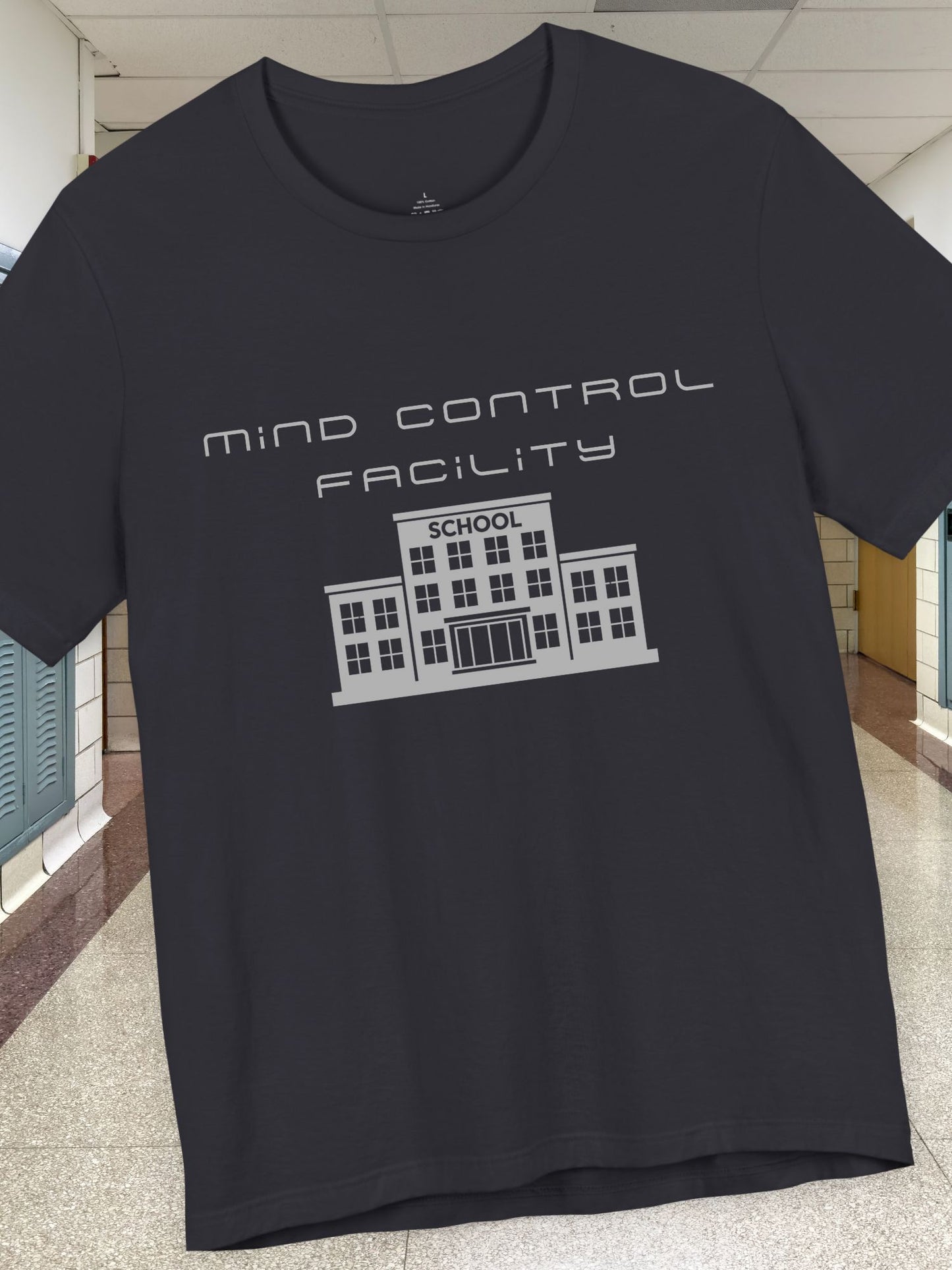 'Mind Control Facility' Graphic Unisex T-Shirt, Funny College Shirt, Graduation Gift, Unique School Apparel, Gift for Students, Gift for Teachers, Vintage Inspired T-Shirt