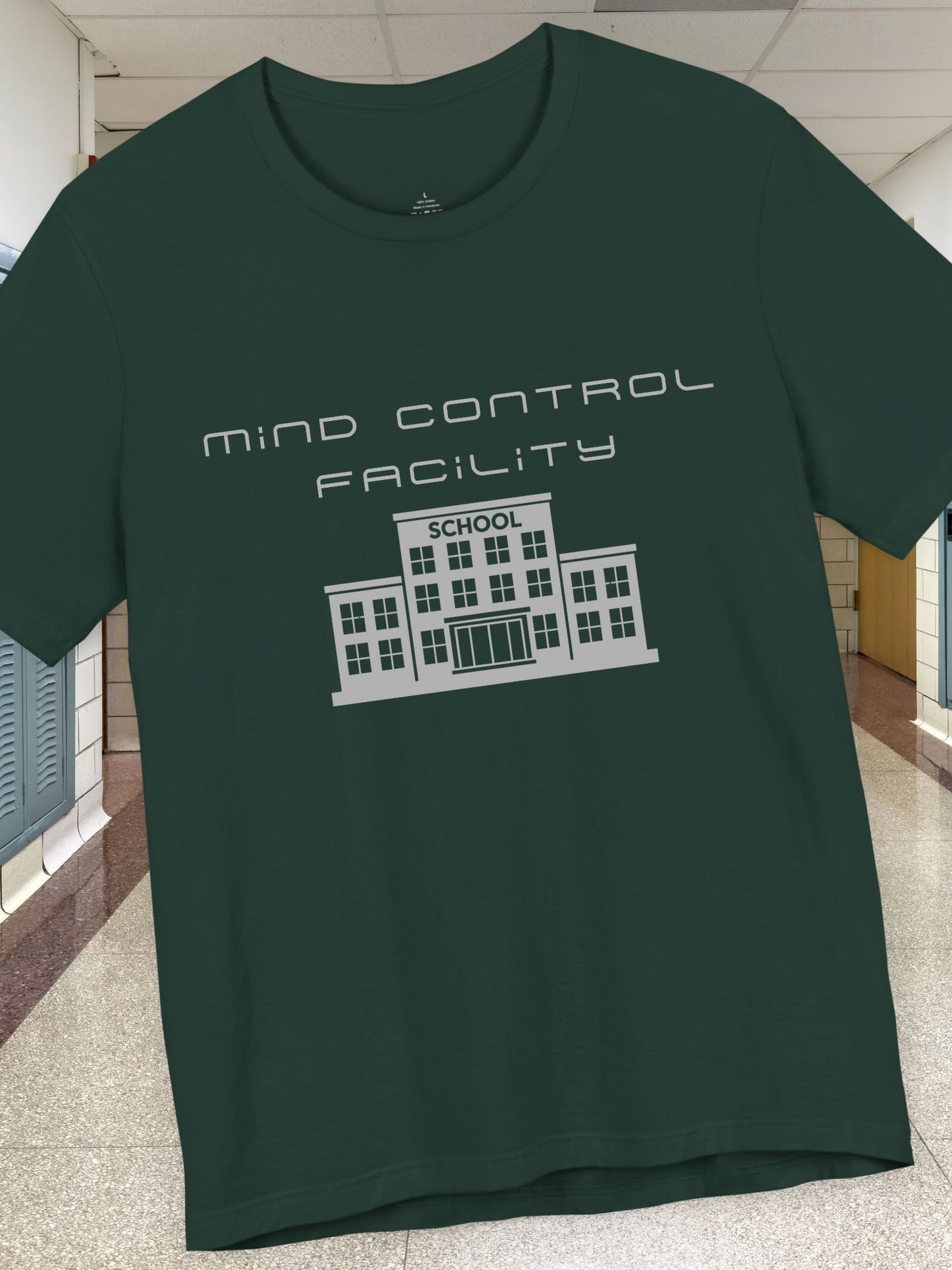 'Mind Control Facility' Graphic Unisex T-Shirt, Funny College Shirt, Graduation Gift, Unique School Apparel, Gift for Students, Gift for Teachers, Vintage Inspired T-Shirt