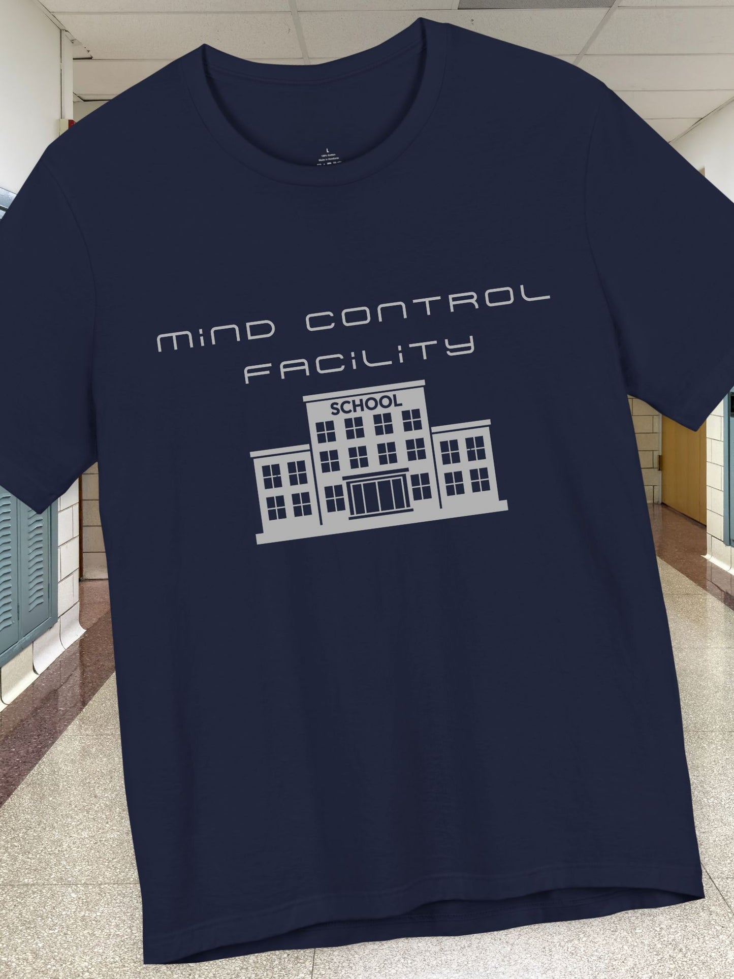 'Mind Control Facility' Graphic Unisex T-Shirt, Funny College Shirt, Graduation Gift, Unique School Apparel, Gift for Students, Gift for Teachers, Vintage Inspired T-Shirt