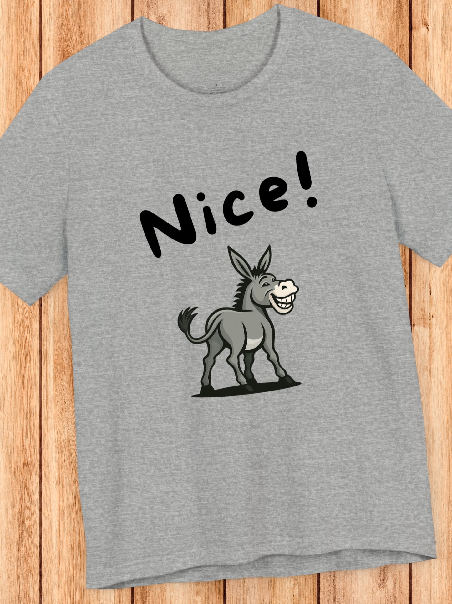'Nice!' Donkey Graphic Unisex T-Shirt, Animal Lover Tee, Donkey Fans Apparel