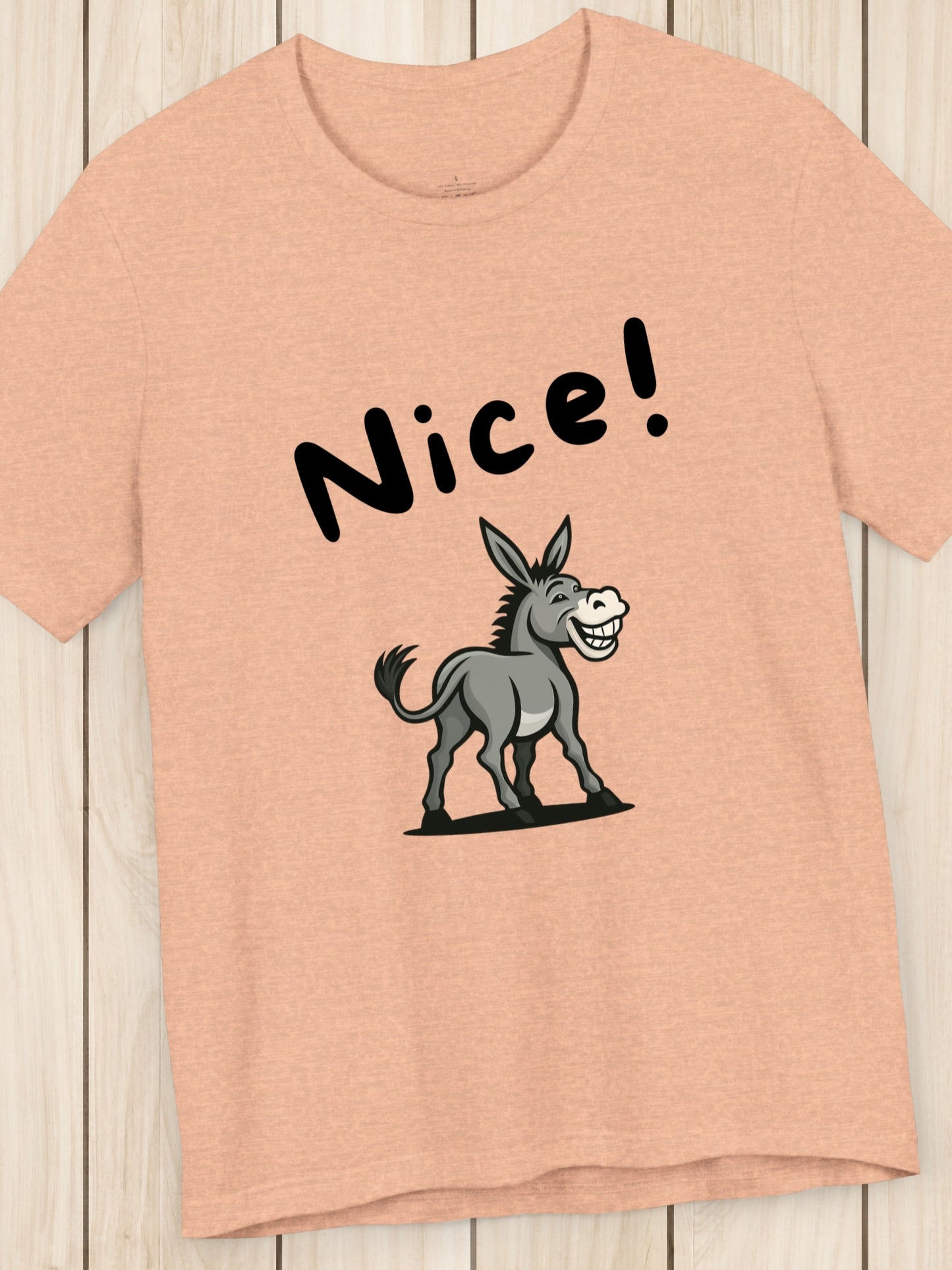 'Nice!' Donkey Graphic Unisex T-Shirt, Animal Lover Tee, Donkey Fans Apparel