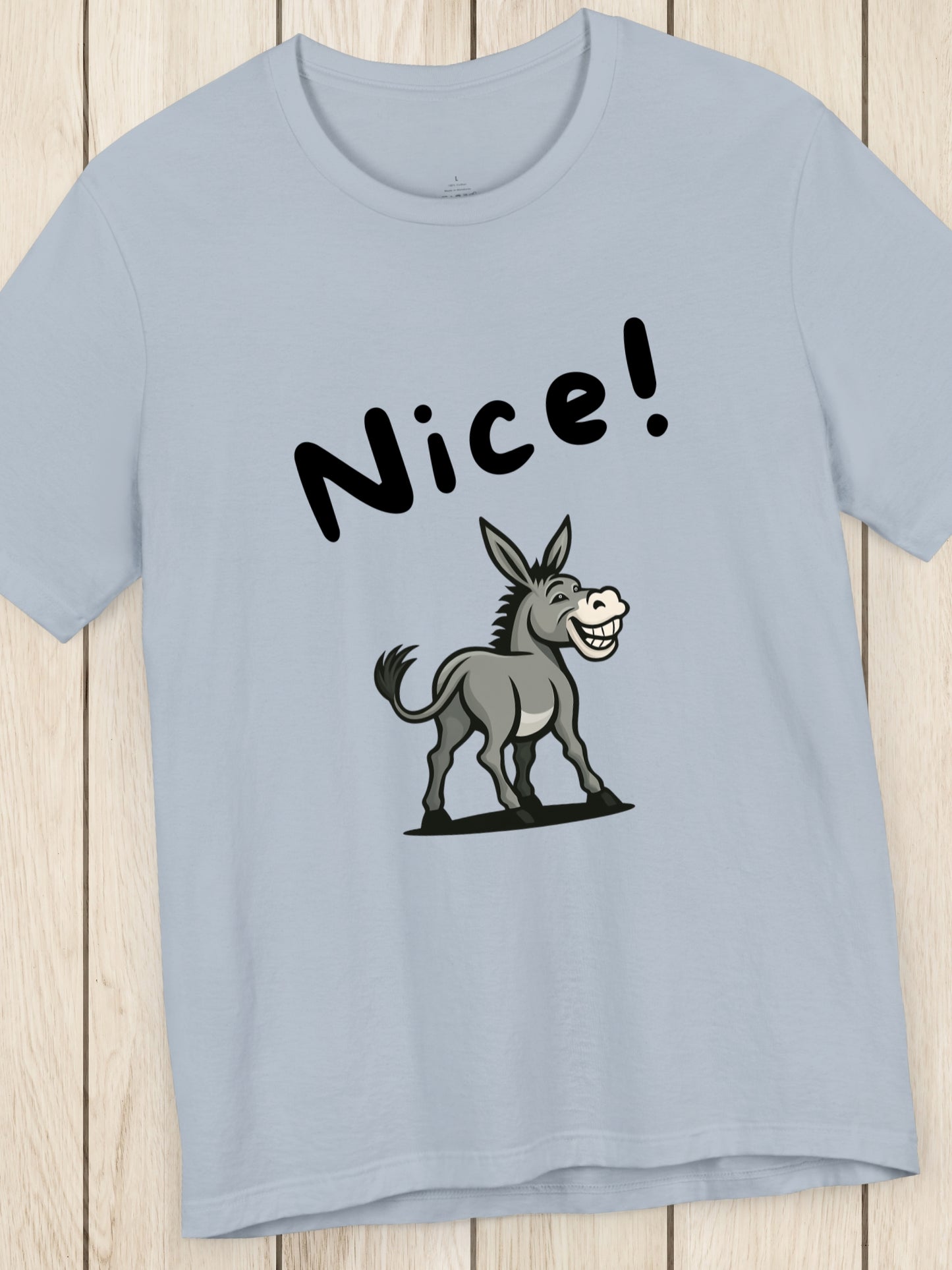 'Nice!' Donkey Graphic Unisex T-Shirt, Animal Lover Tee, Donkey Fans Apparel