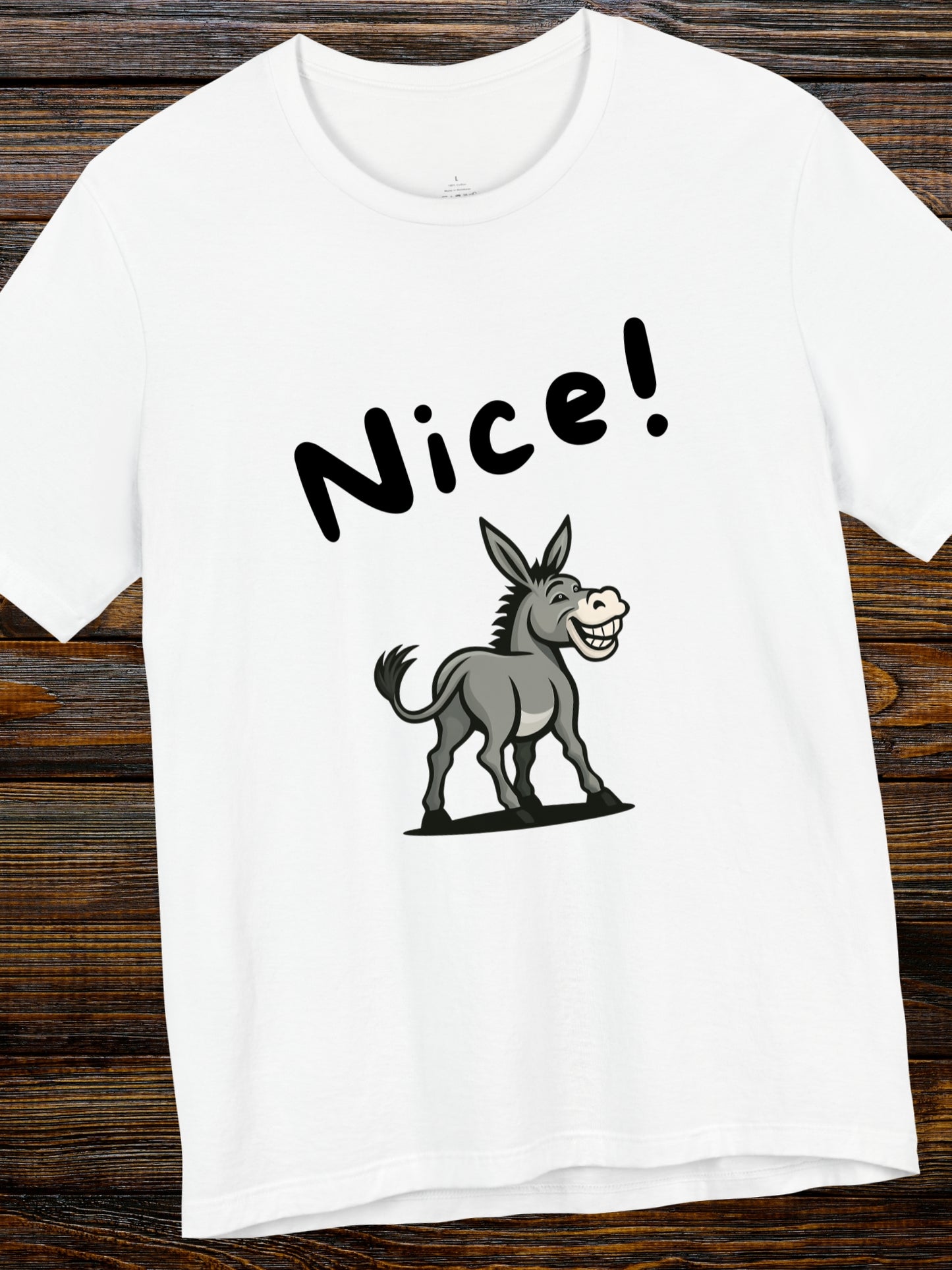 'Nice!' Donkey Graphic Unisex T-Shirt, Animal Lover Tee, Donkey Fans Apparel