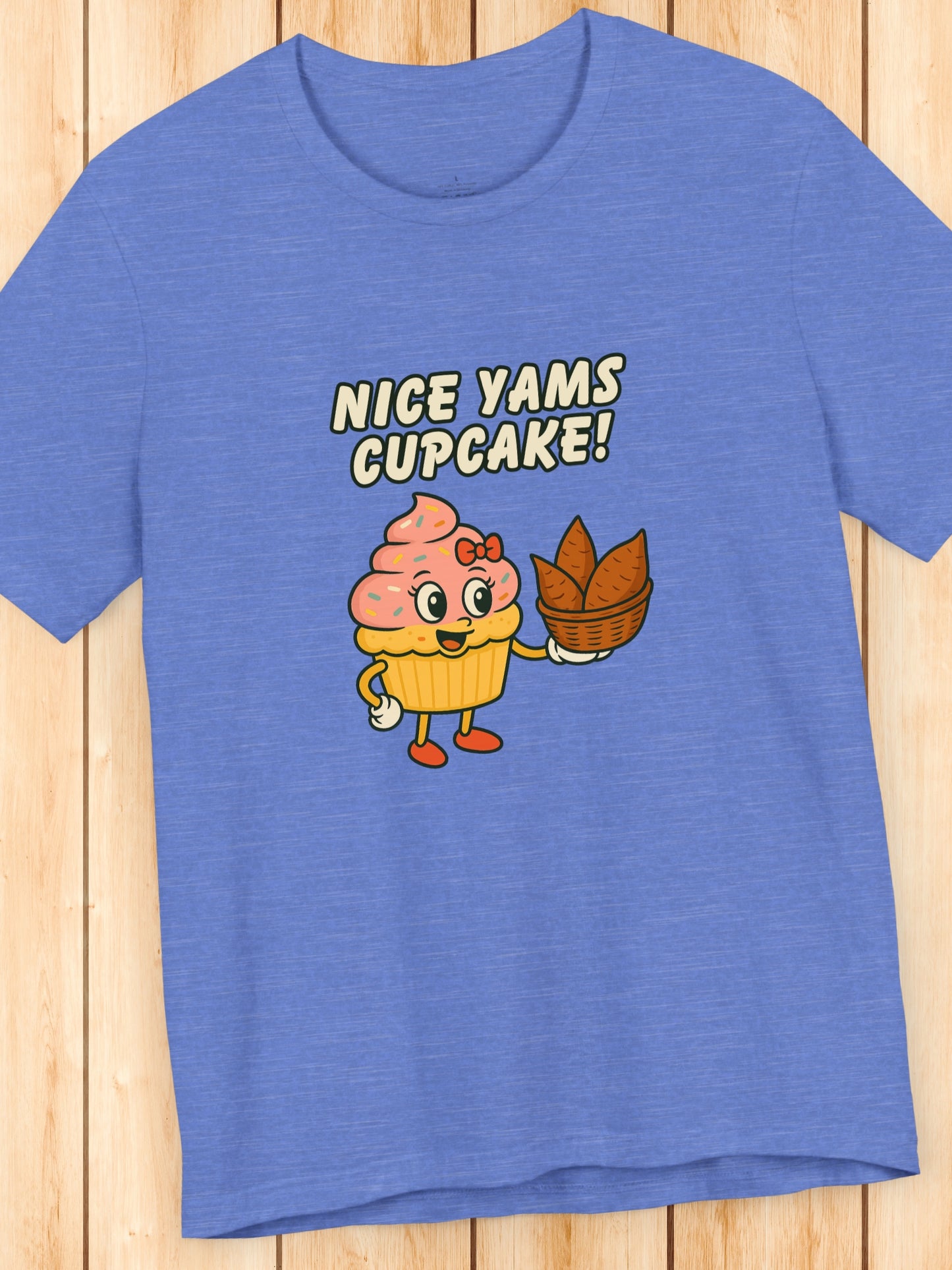 'Nice Yams Cupcake!' Cute Cupcake Graphic Unisex T-Shirt, Food Lovers Apparel
