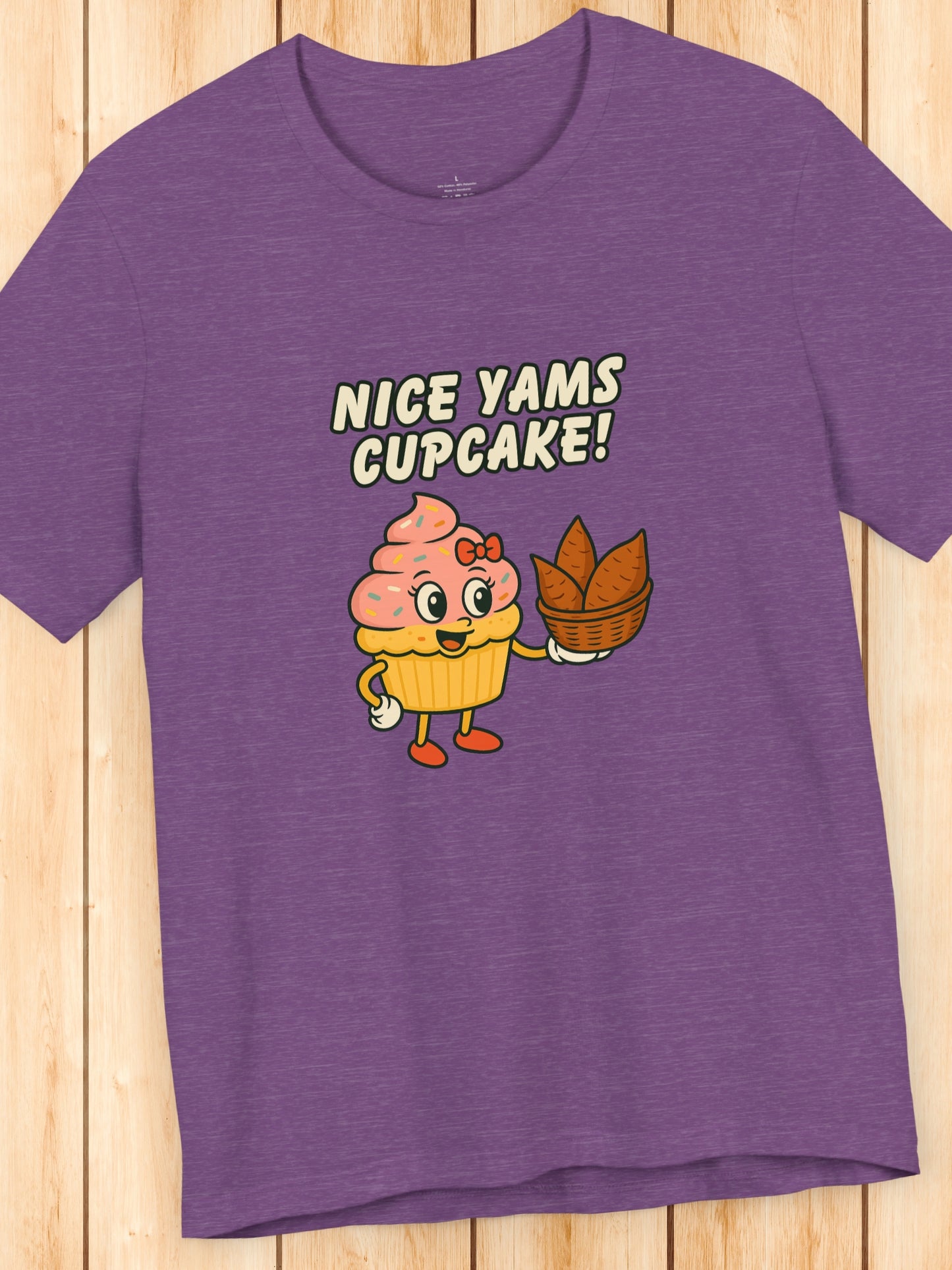 'Nice Yams Cupcake!' Cute Cupcake Graphic Unisex T-Shirt, Food Lovers Apparel