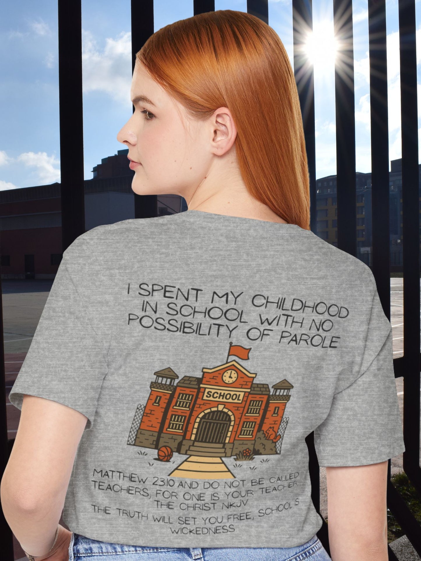 Anti-School Christian Unisex Tee, Teacher Gift, Back to School, Graduation Shirt, Educational T-Shirt, Bible Quote Shirt