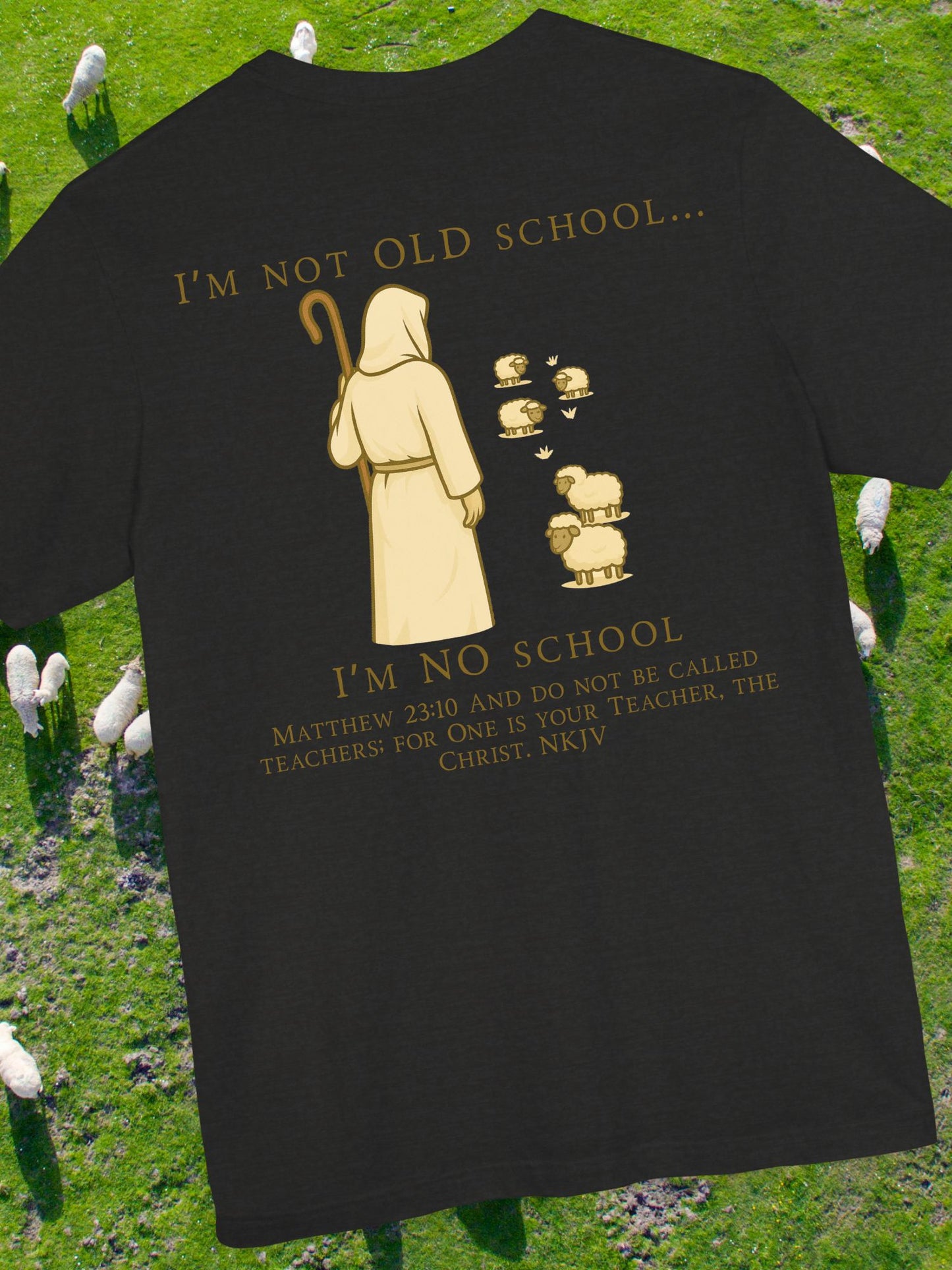 Vintage "NO school" Christian T-shirt, Gift for Christians, Bible verse Matthew 23:10