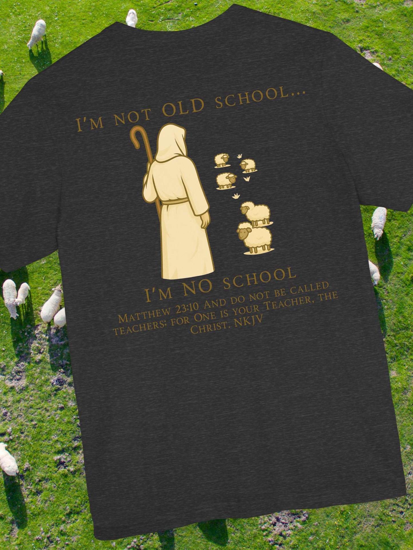 Vintage "NO school" Christian T-shirt, Gift for Christians, Bible verse Matthew 23:10