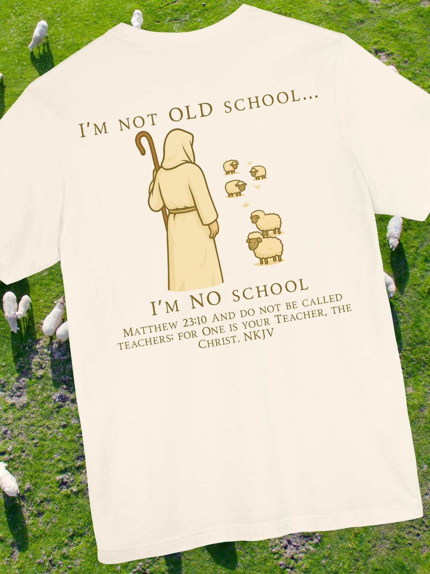 Vintage "NO school" Christian T-shirt, Gift for Christians, Bible verse Matthew 23:10