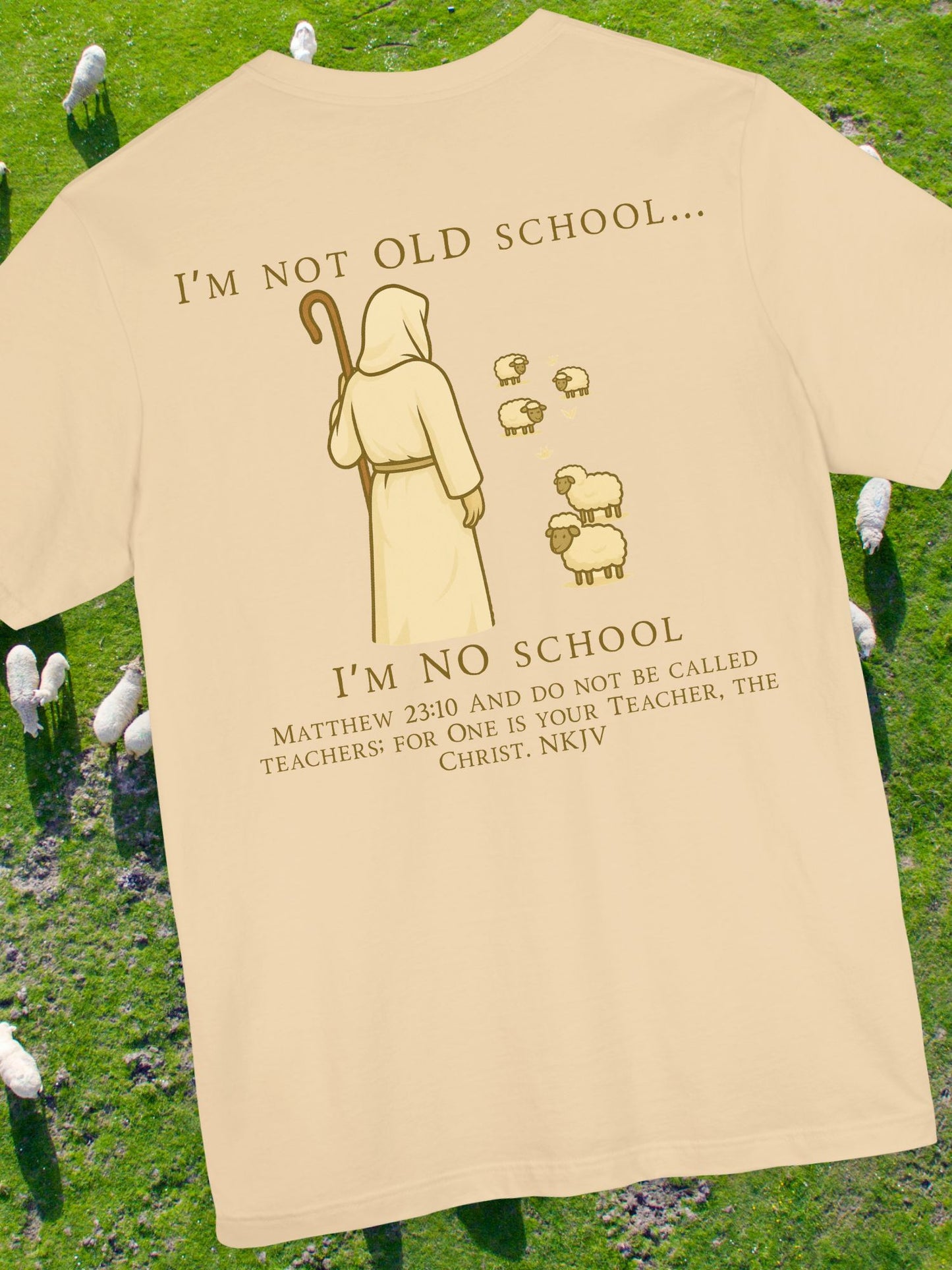Vintage "NO school" Christian T-shirt, Gift for Christians, Bible verse Matthew 23:10