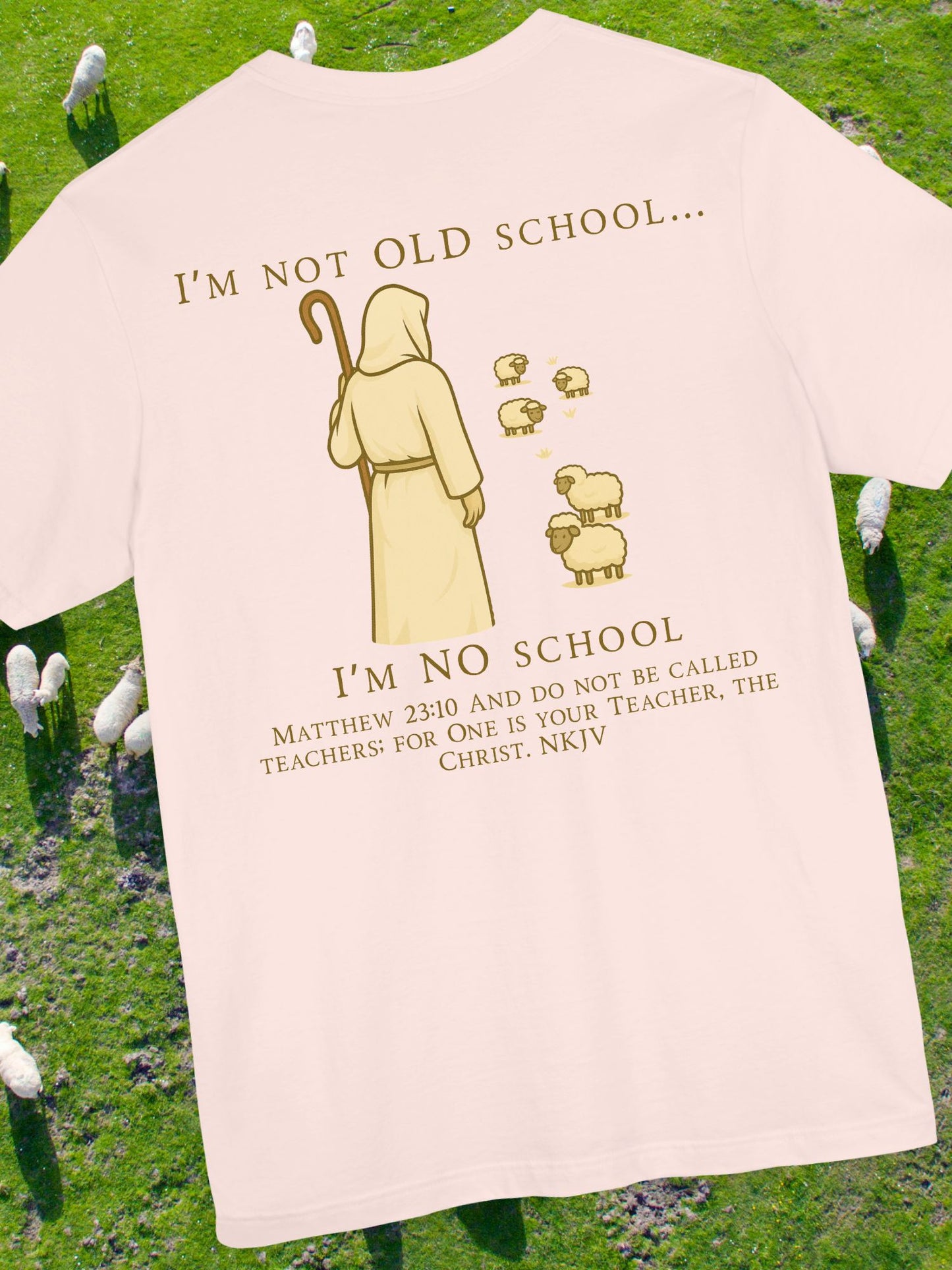 Vintage "NO school" Christian T-shirt, Gift for Christians, Bible verse Matthew 23:10