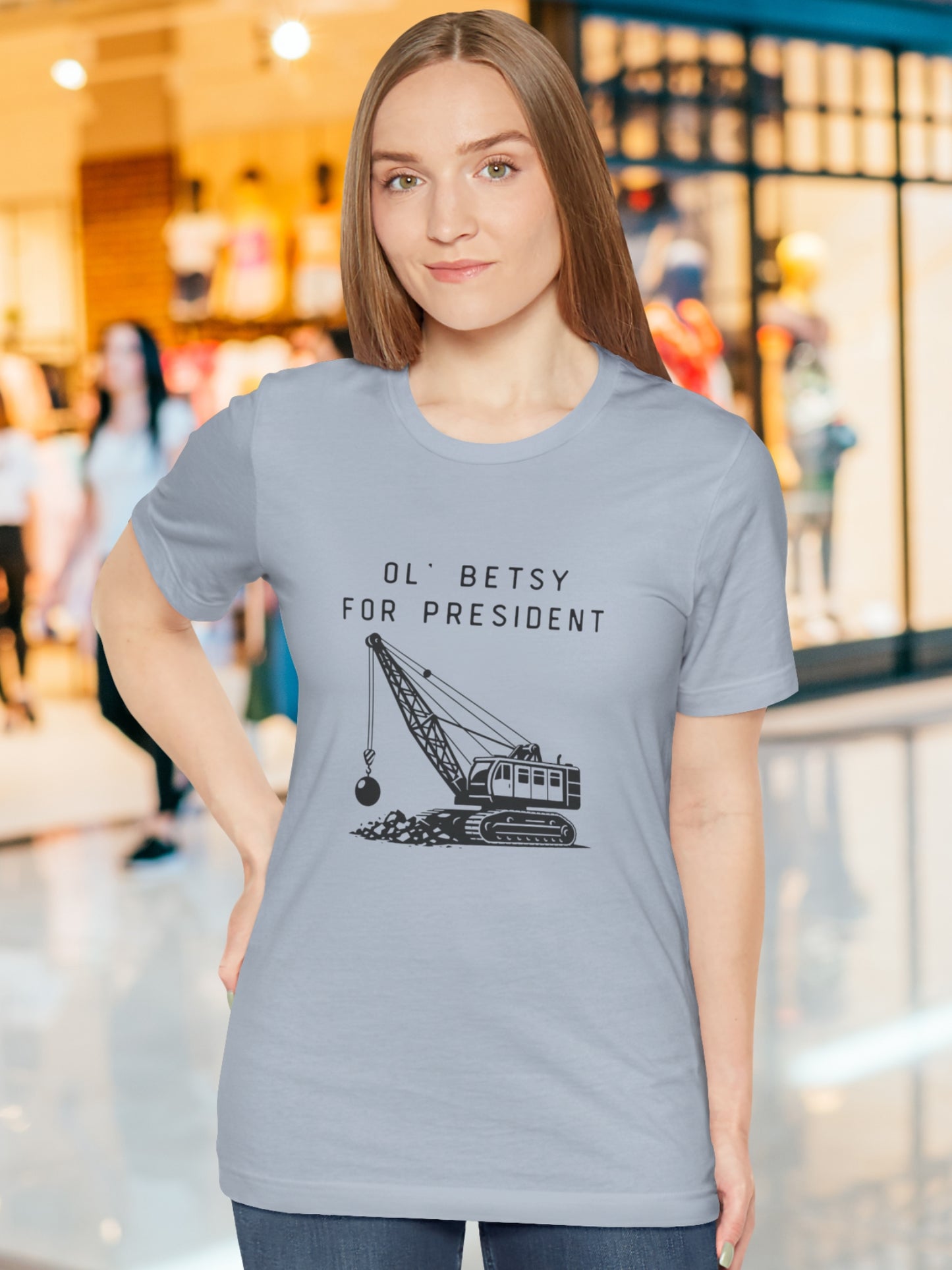 'Ol' Betsy for President' Wrecking Ball Machine Graphic Unisex T-Shirt, Government Reform, Political