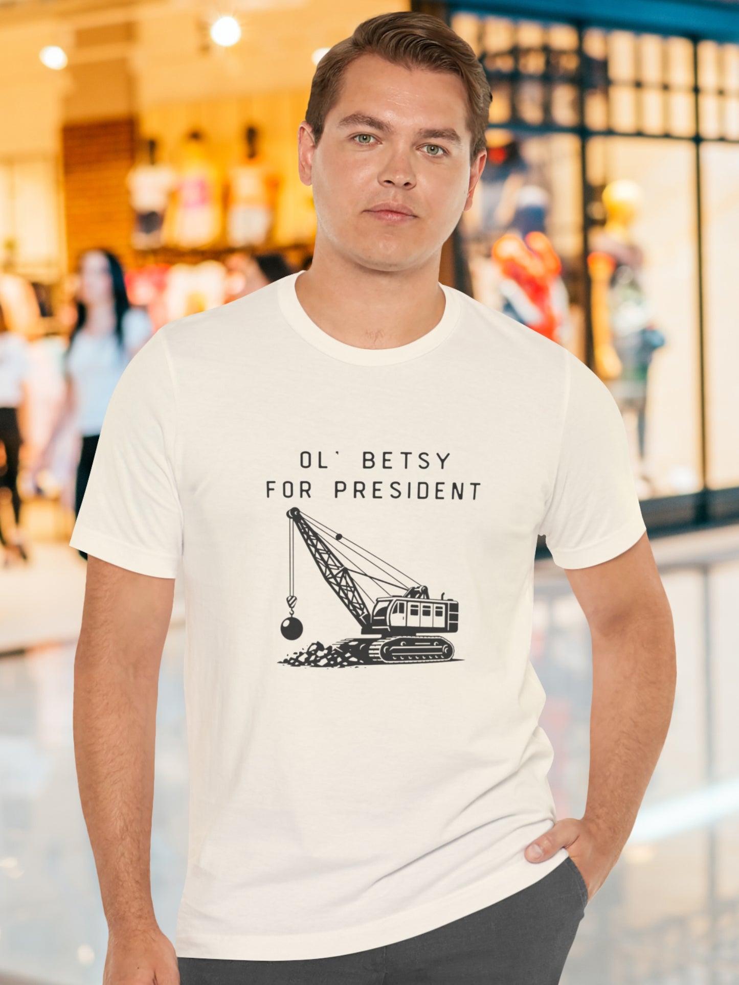 'Ol' Betsy for President' Wrecking Ball Machine Graphic Unisex T-Shirt, Government Reform, Political