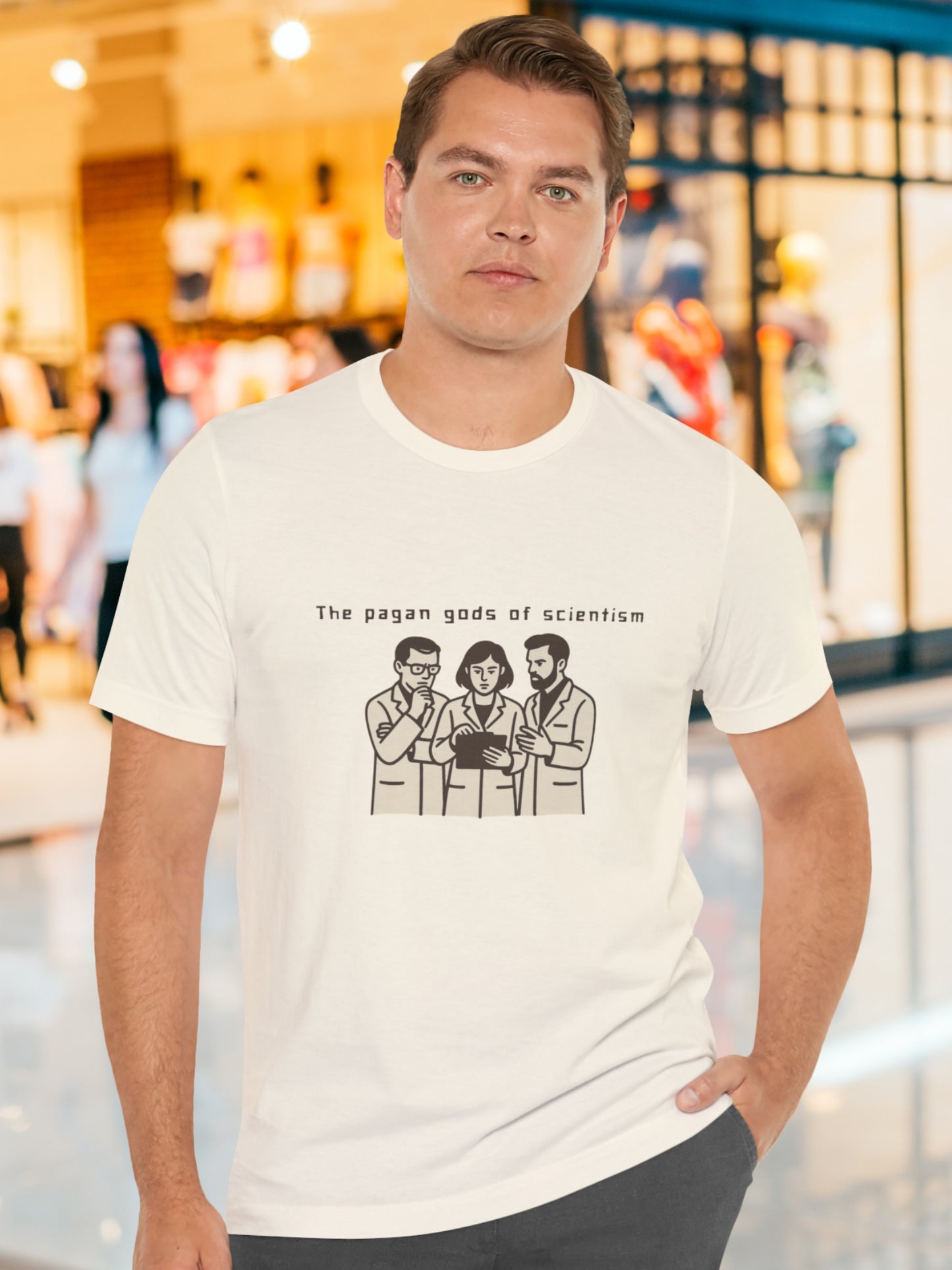 'The Pagan Gods of Scientism' Scientists Graphic Unisex T-Shirt, Christian Apparel, Political Tee
