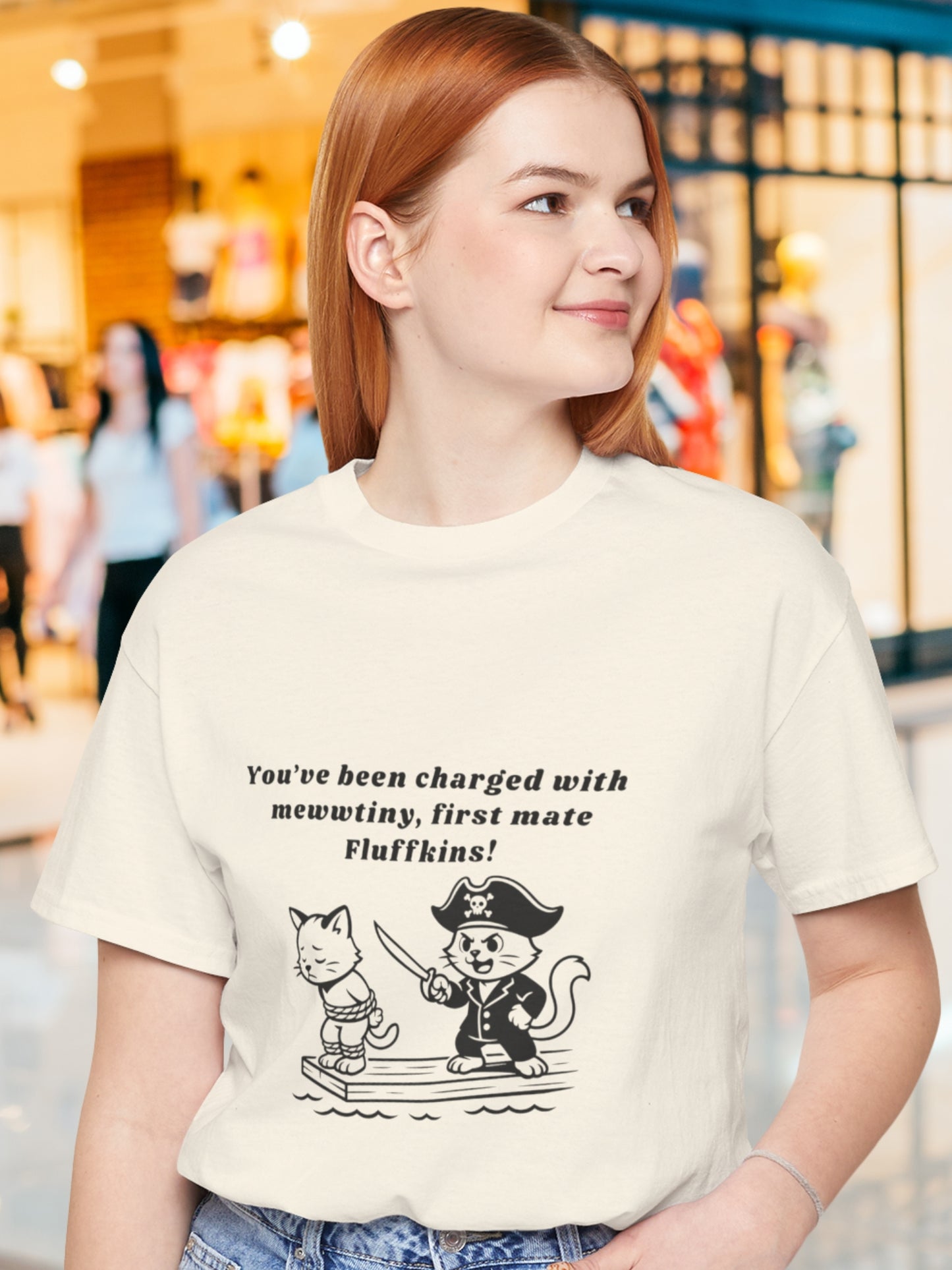 Pirate Kittens Graphic Unisex T-Shirt, Humorous Cat Lover Tee