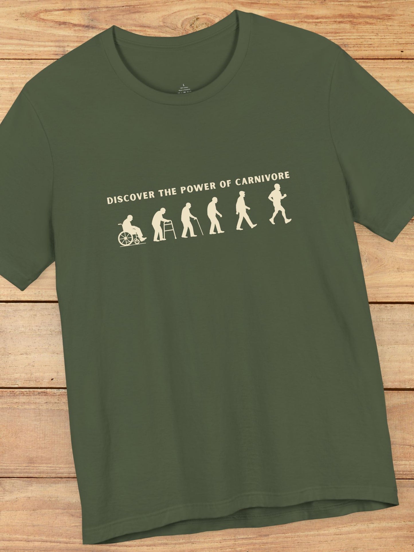 'Discover The Power of Carnivore' Carnivore Wellness Evolution Graphic Unisex T-Shirt, Educational Health and Wellness Tee, Carnivore Apparel