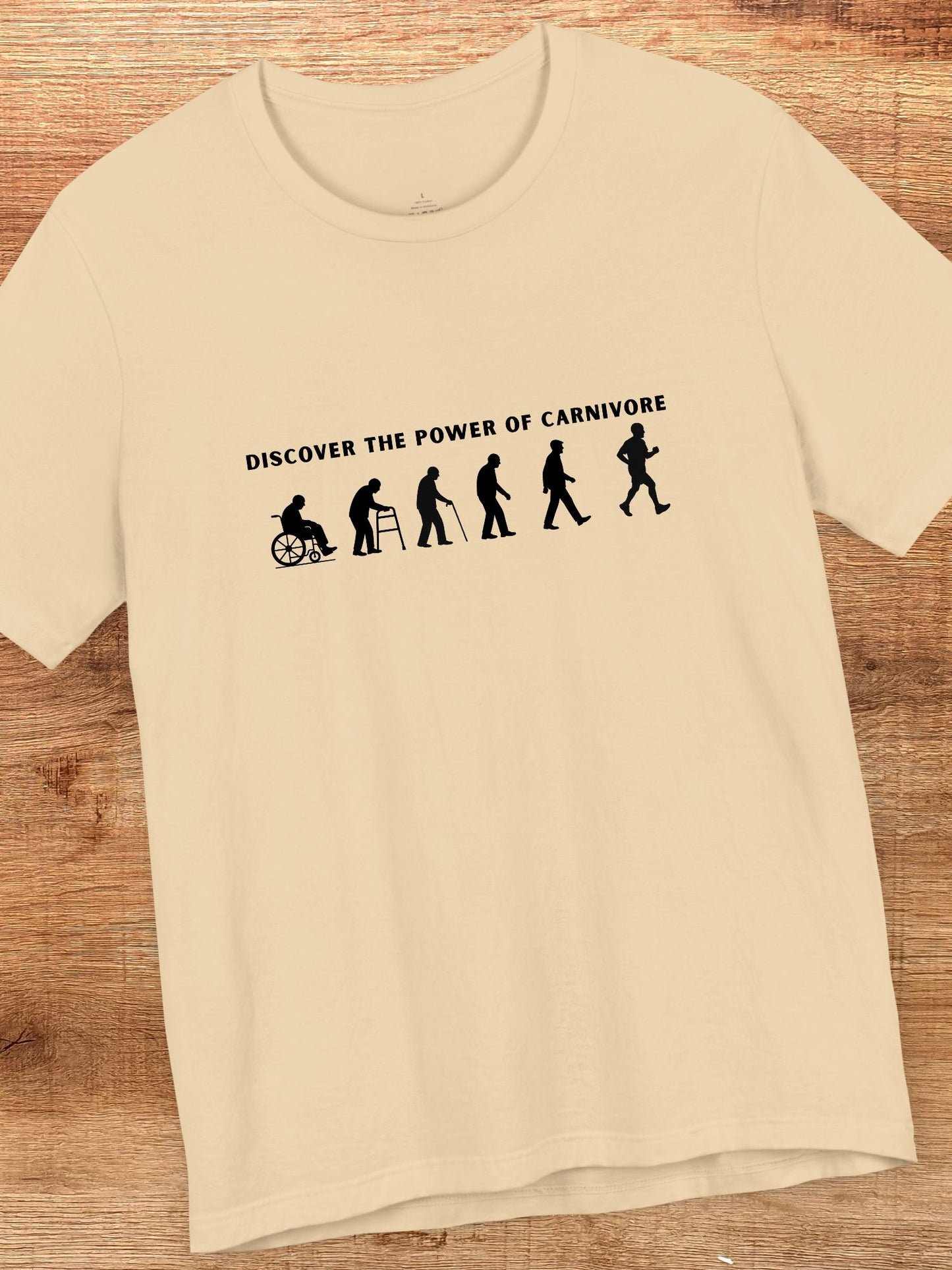'Discover The Power of Carnivore' Carnivore Wellness Evolution Graphic Unisex T-Shirt, Educational Health and Wellness Tee, Carnivore Apparel