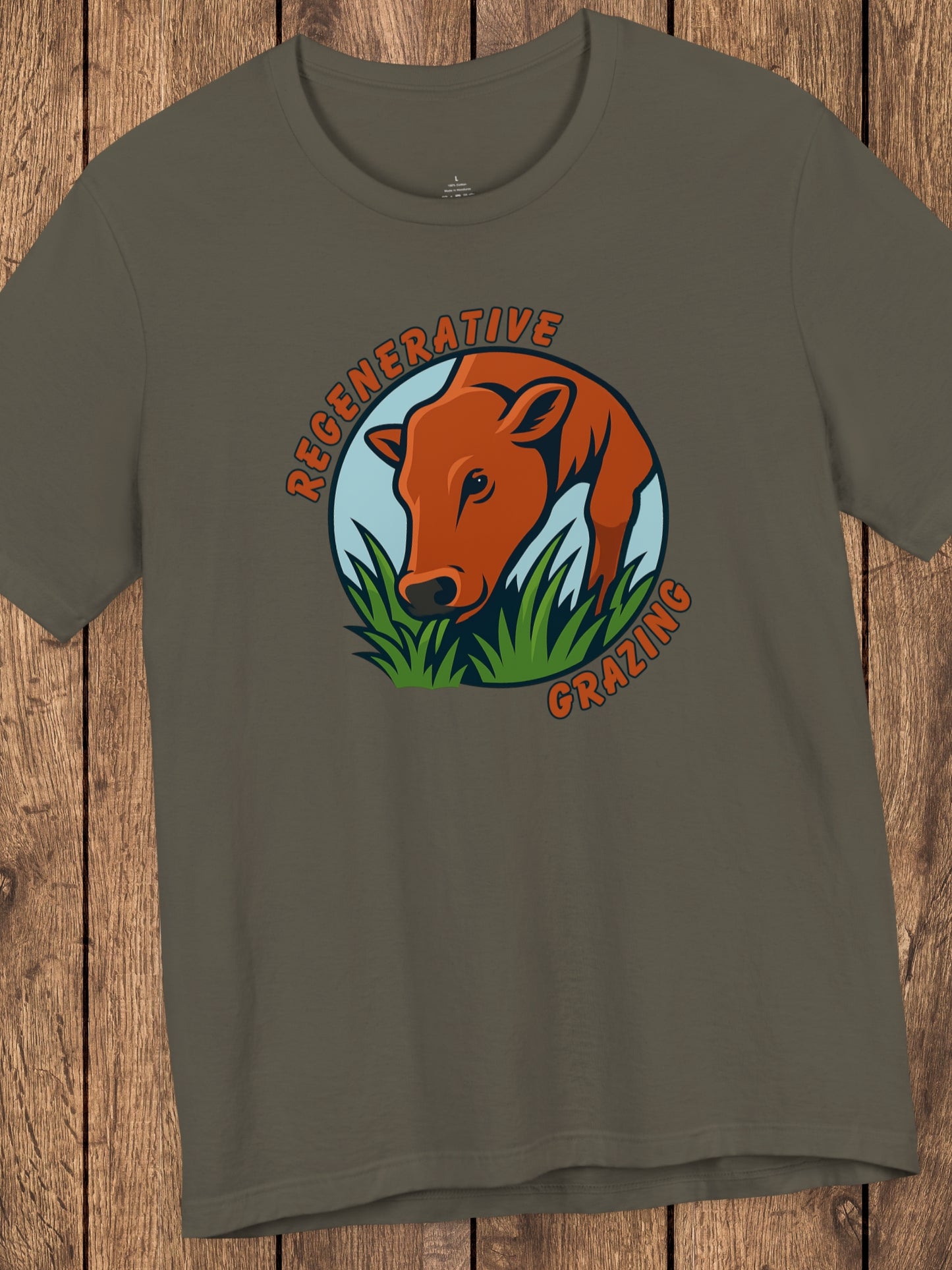 'Regenerative Grazing' Cow Grazing Graphic Unisex T-Shirt, Holistic Ranching Tee,  Environmental Care Apparel
