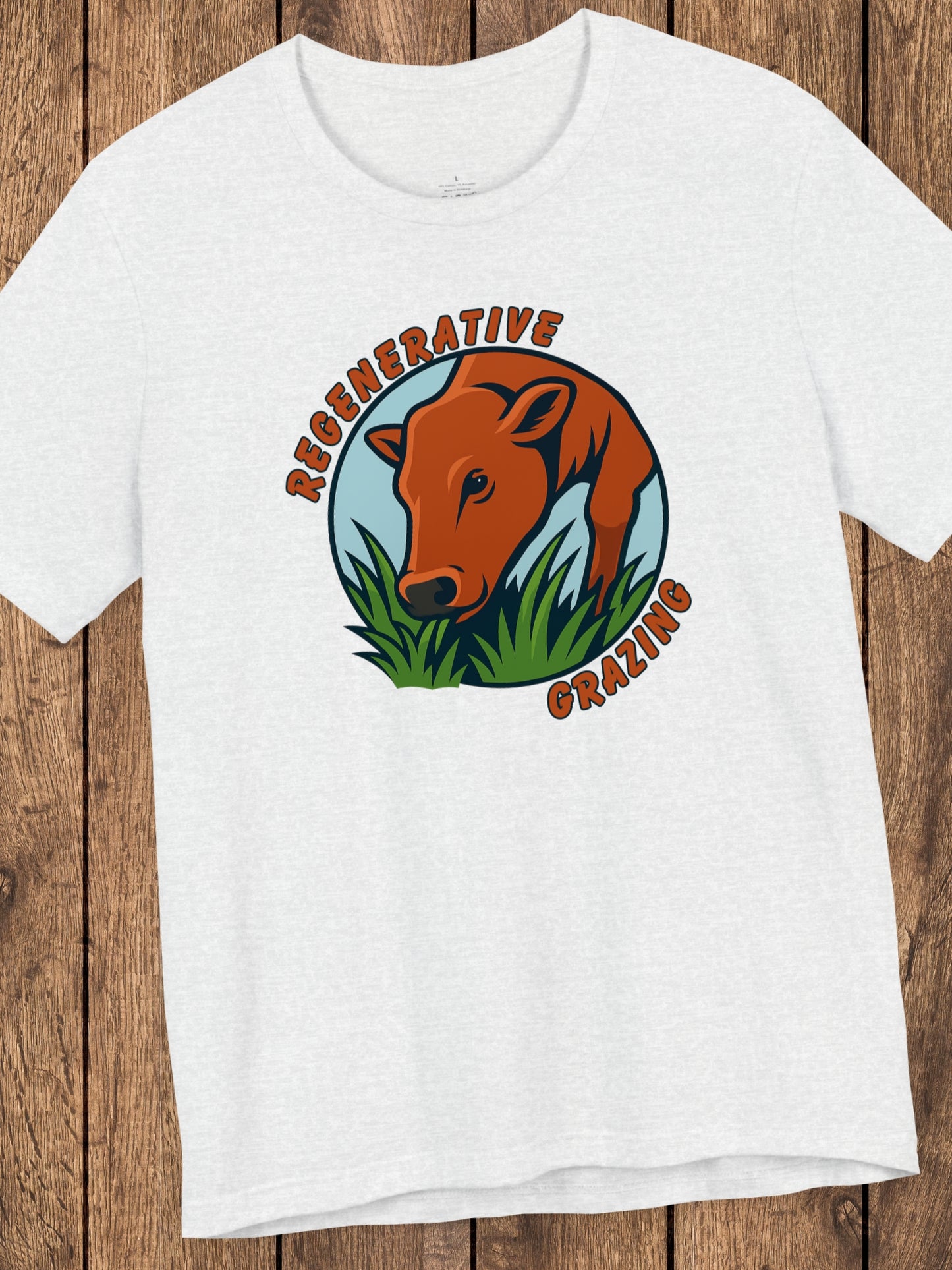 'Regenerative Grazing' Cow Grazing Graphic Unisex T-Shirt, Holistic Ranching Tee,  Environmental Care Apparel