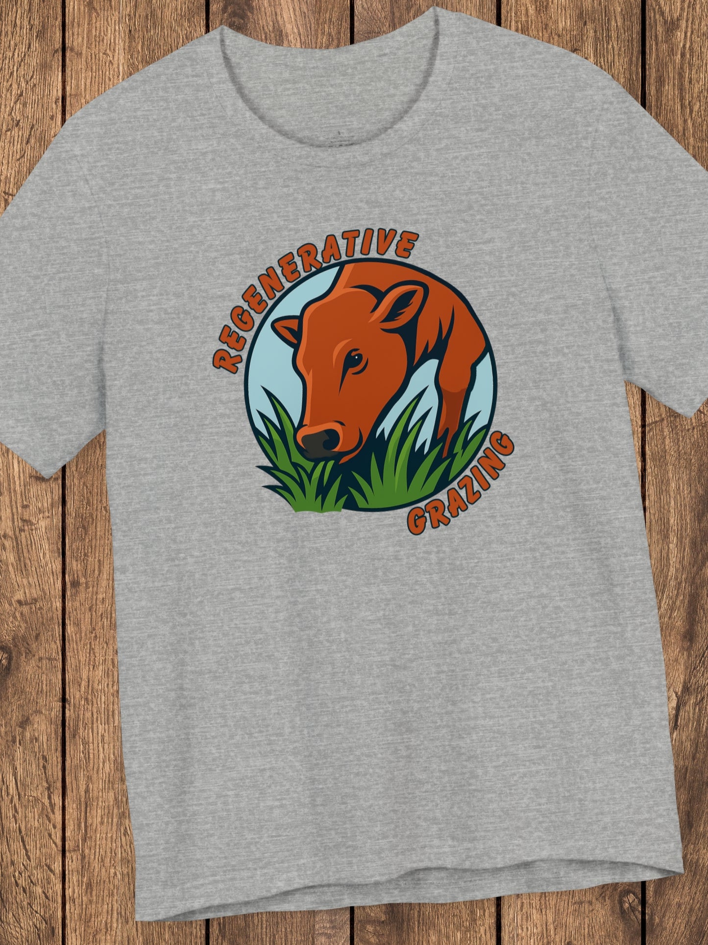 'Regenerative Grazing' Cow Grazing Graphic Unisex T-Shirt, Holistic Ranching Tee,  Environmental Care Apparel