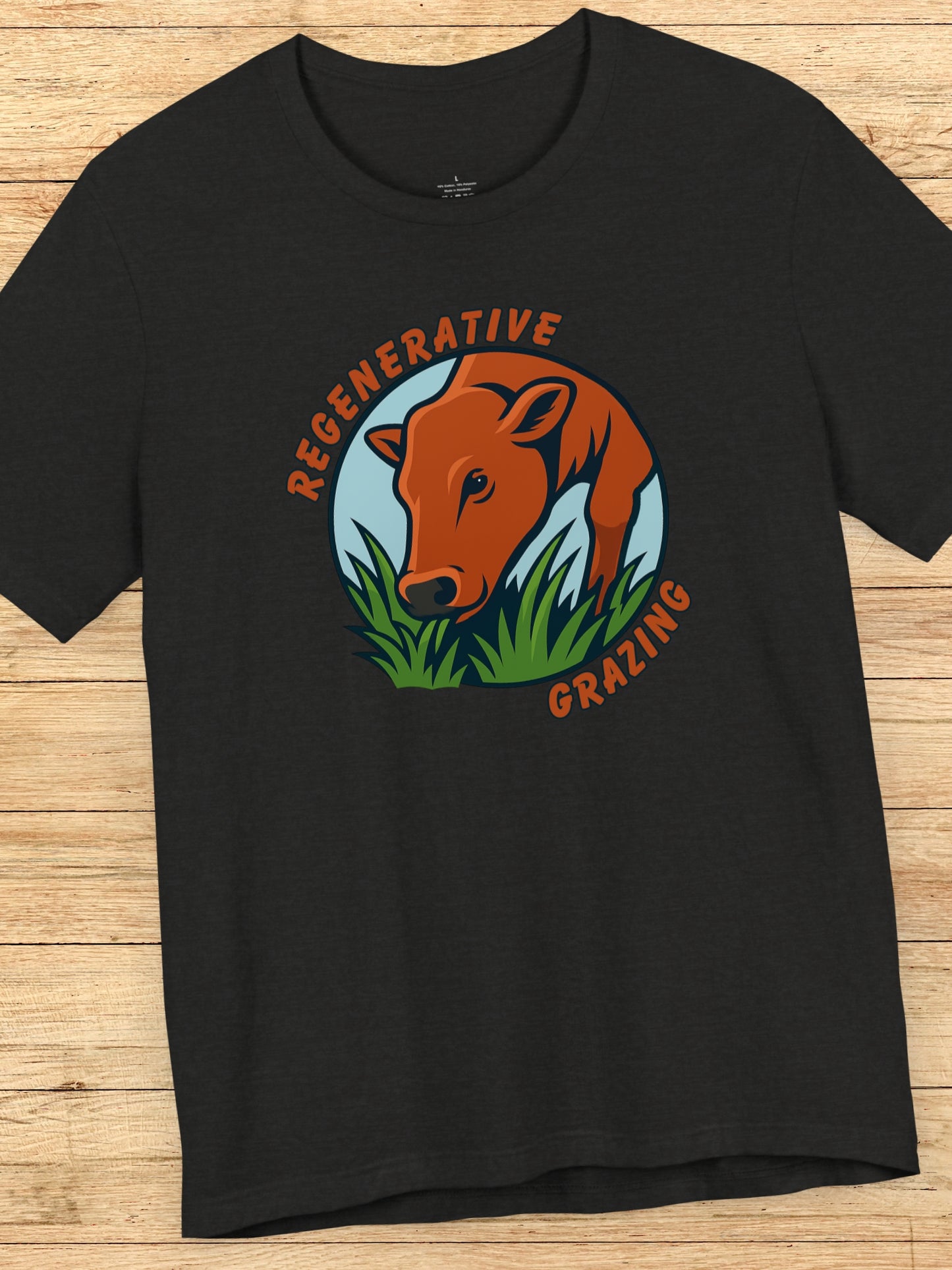 'Regenerative Grazing' Cow Grazing Graphic Unisex T-Shirt, Holistic Ranching Tee,  Environmental Care Apparel