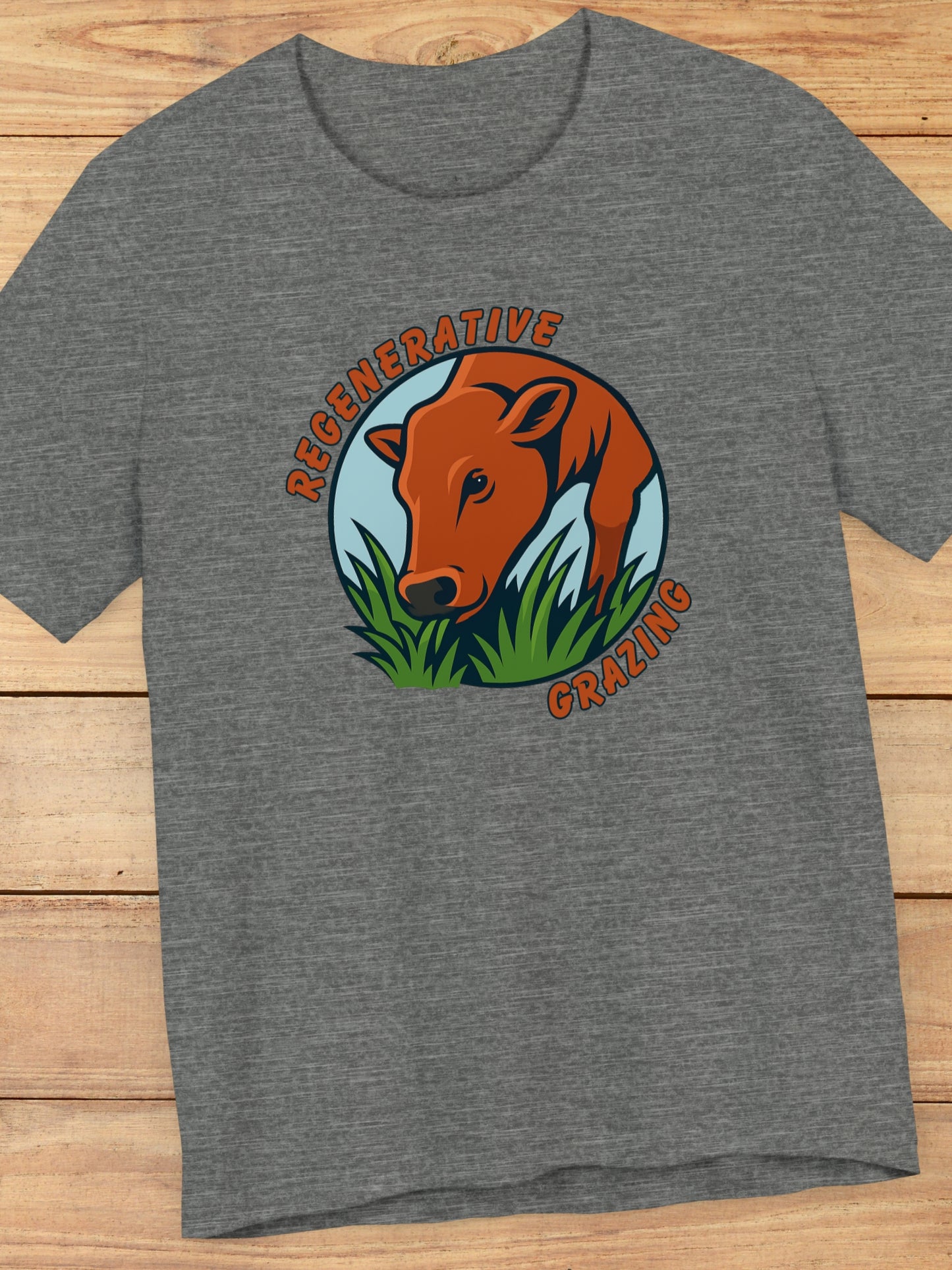 'Regenerative Grazing' Cow Grazing Graphic Unisex T-Shirt, Holistic Ranching Tee,  Environmental Care Apparel