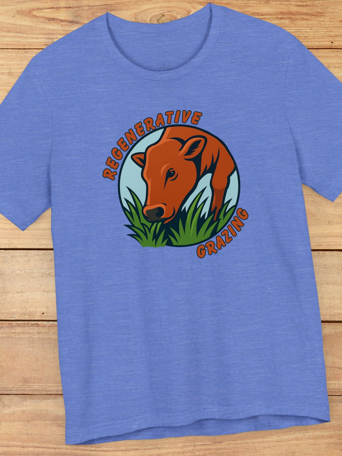 'Regenerative Grazing' Cow Grazing Graphic Unisex T-Shirt, Holistic Ranching Tee,  Environmental Care Apparel