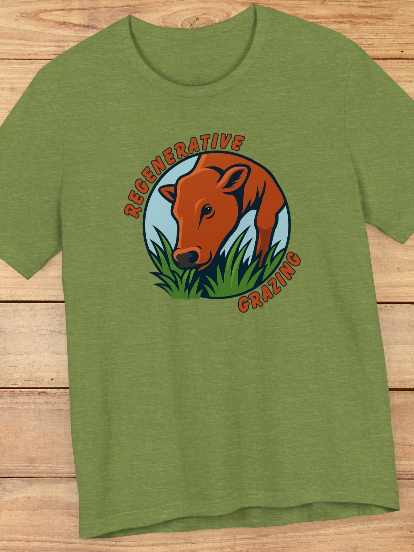 'Regenerative Grazing' Cow Grazing Graphic Unisex T-Shirt, Holistic Ranching Tee,  Environmental Care Apparel