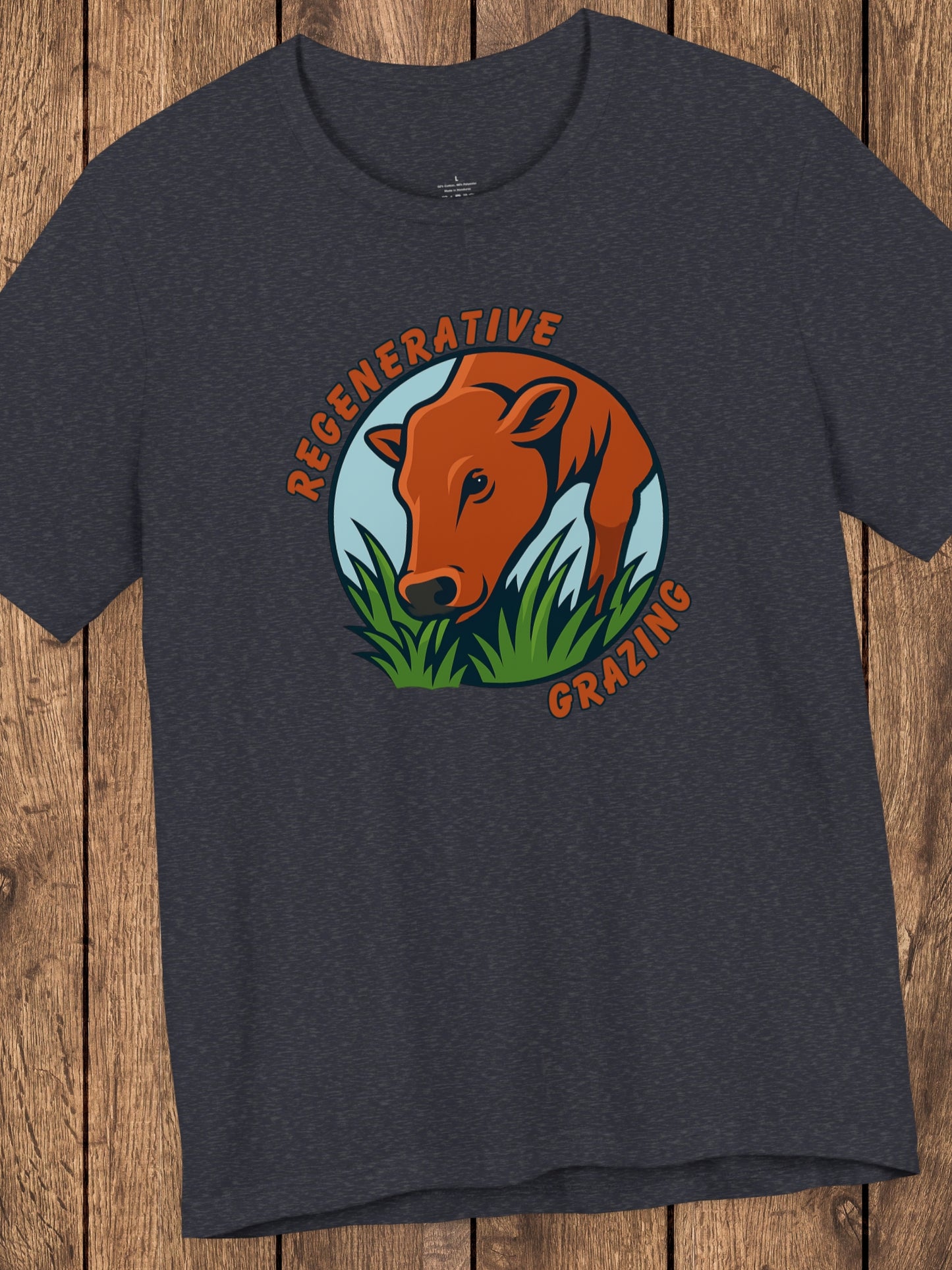 'Regenerative Grazing' Cow Grazing Graphic Unisex T-Shirt, Holistic Ranching Tee,  Environmental Care Apparel