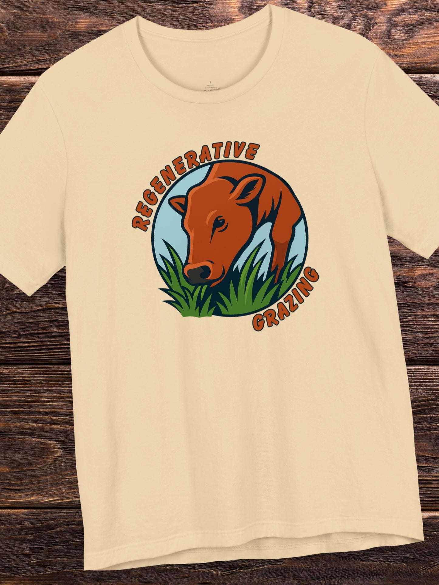 'Regenerative Grazing' Cow Grazing Graphic Unisex T-Shirt, Holistic Ranching Tee,  Environmental Care Apparel