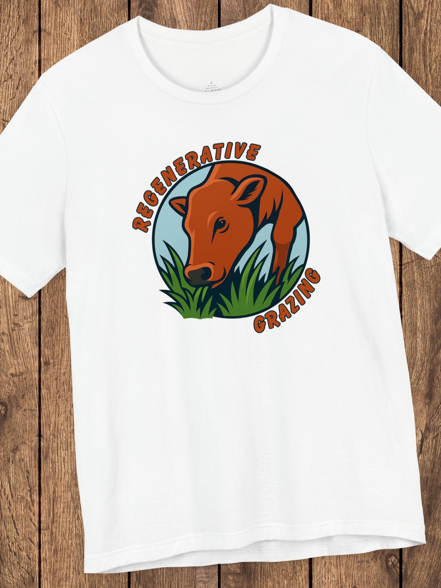 'Regenerative Grazing' Cow Grazing Graphic Unisex T-Shirt, Holistic Ranching Tee,  Environmental Care Apparel