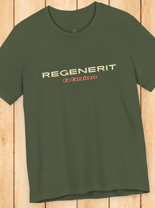 'Regenerit, Go Carnivore' Unisex T-Shirt, Carnivore Diet Apparel, Health and Wellness