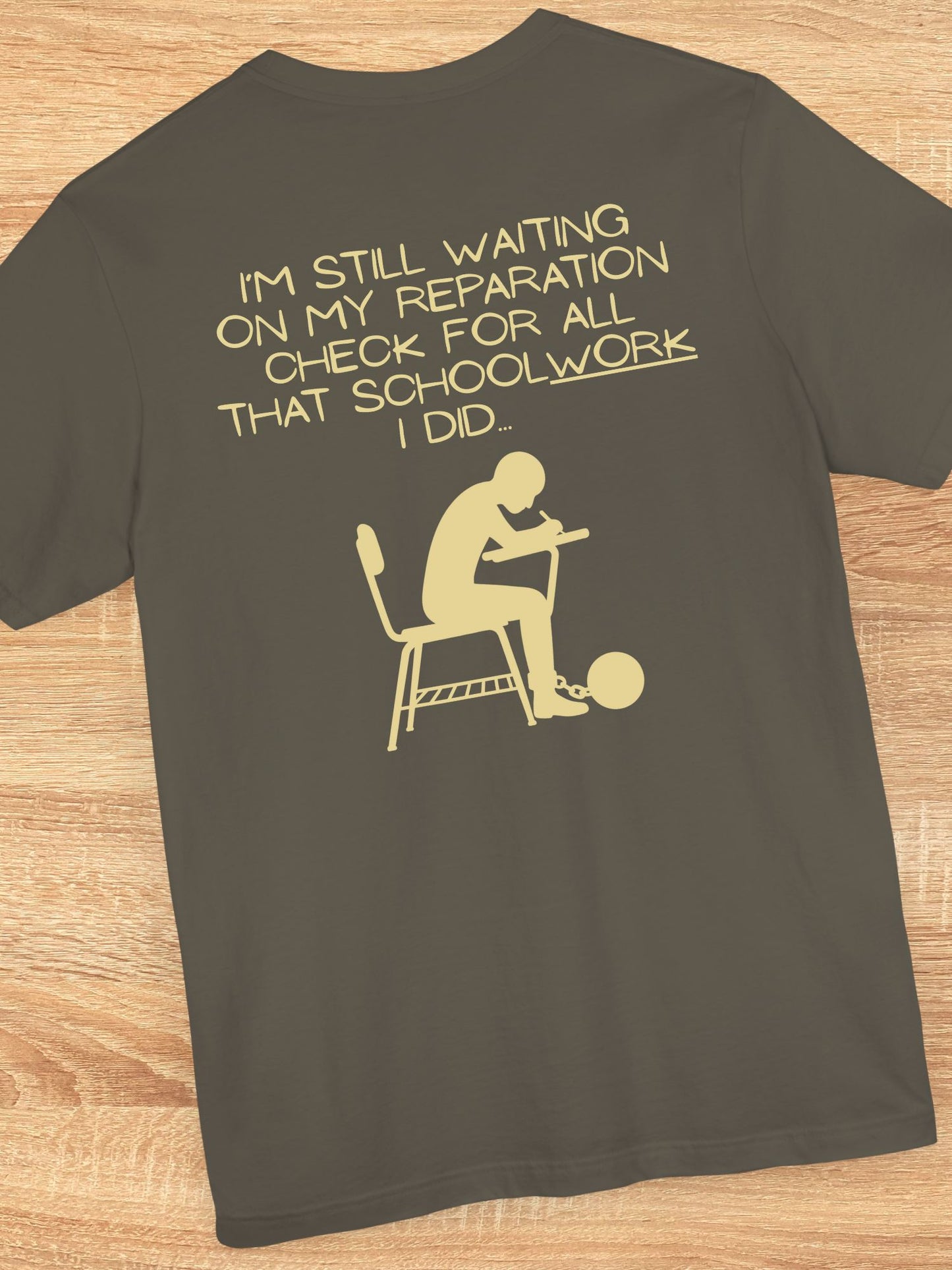 Schoolwork Reparation Check Tee, Unisex T-Shirt, Gift for Students, parents, teachers