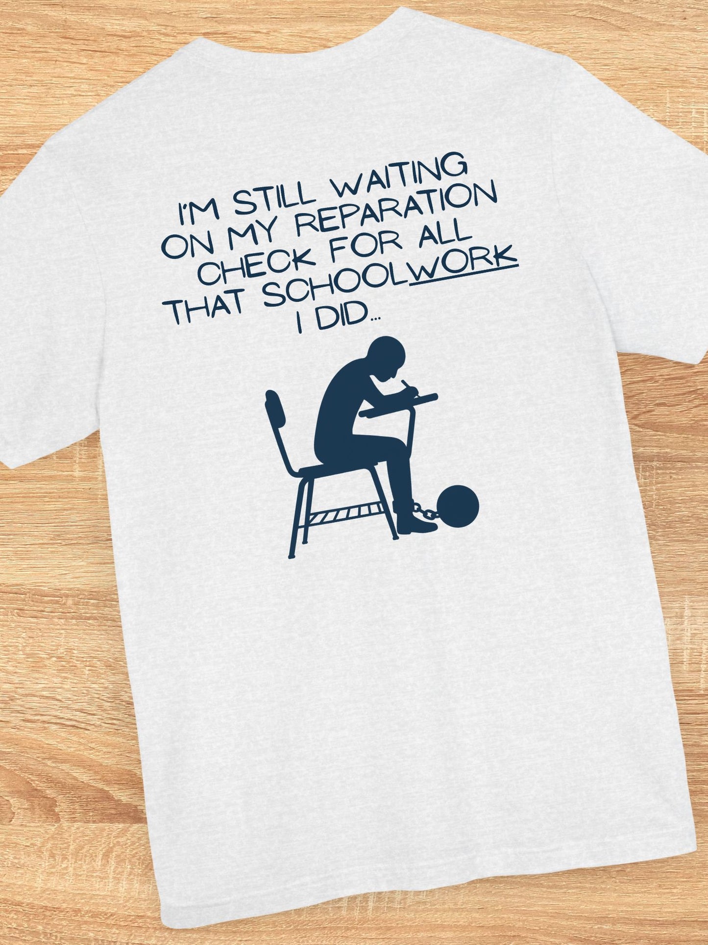 Schoolwork Reparation Check Tee, Unisex T-Shirt, Gift for Students, parents, teachers