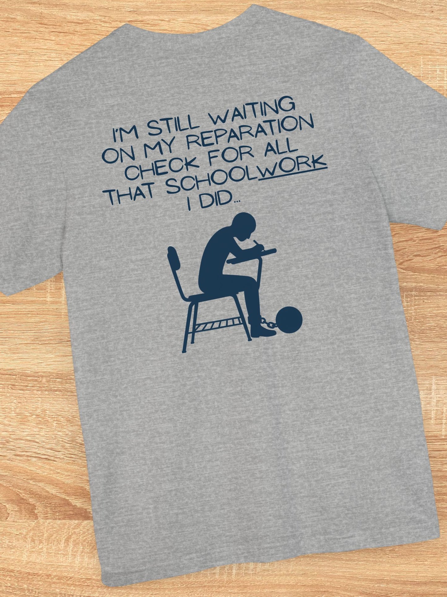 Schoolwork Reparation Check Tee, Unisex T-Shirt, Gift for Students, parents, teachers