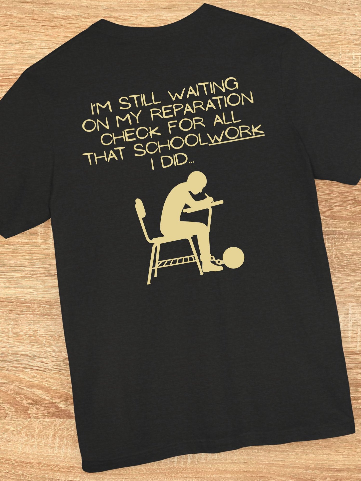 Schoolwork Reparation Check Tee, Unisex T-Shirt, Gift for Students, parents, teachers